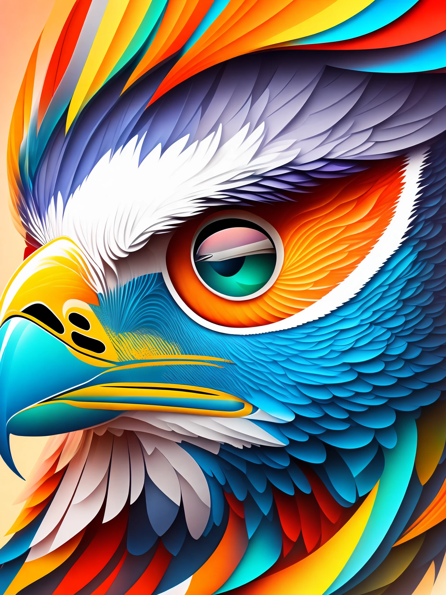 A close up of a colorful bird with a large beak - SeaArt AI
