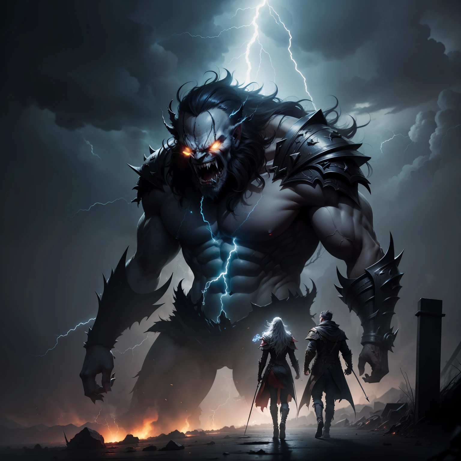 Lightning evil bastard, concept art, 4k
