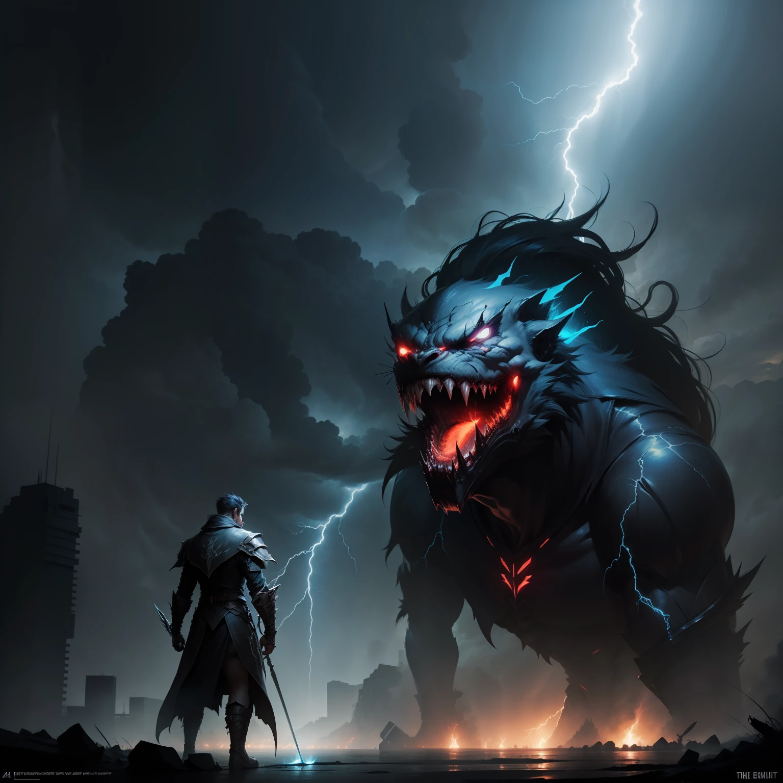 Lightning evil bastard, concept art, 4k