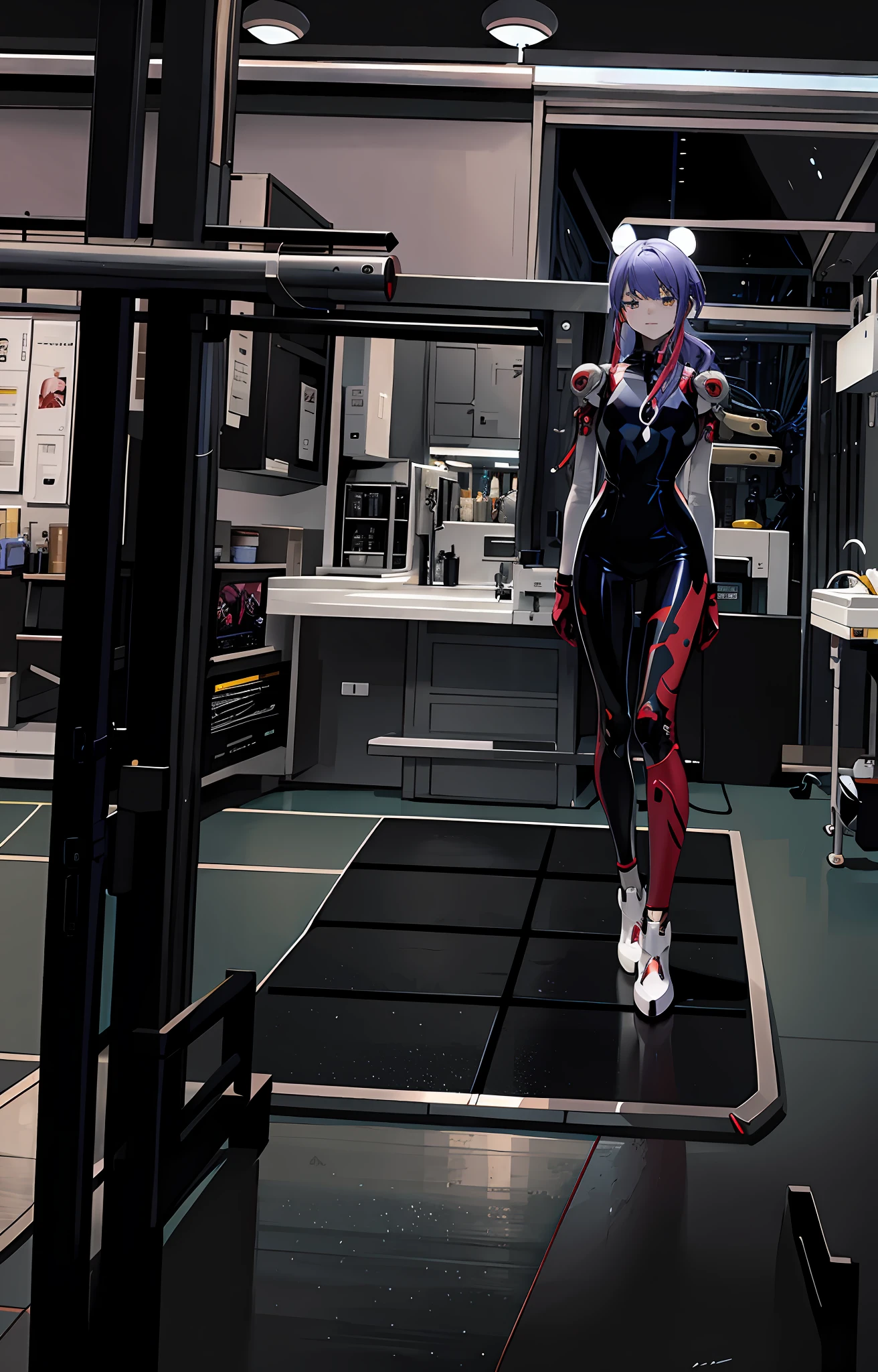 （（（tmasterpiece））））， （（（（HighestQuali））））， （（ultra-definition））， （Very detailed photo reality）， （（（（Very fine and beautiful）），cinematric light， （（（（1 robot girl））， 独奏， full bodyesbian，The sulcus is visible on the skin， whaite hair，（Mechanical joints： 1.4）， （Mechanical limb））， （Blood vessel attached to tube）， （（The mechanical vertebrae are attached to the back））， （（Mechanical cervical spine）Attached to the neck））， （（sitted）），face expressionless，（wires and cables attached to head and body：1.5），（character focus），Small LED light on the body，Shin Evangelion，sfv，metals，detail neon