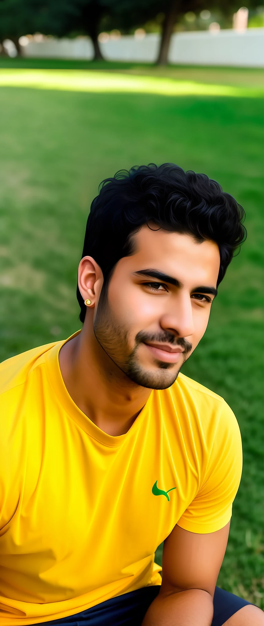 arafed man sitting on the grass with a cell phone in his hand, khyzyl saleem, riyahd cassiem, ash thorp khyzyl saleem, mohamed chahin, profile picture 1024px, ismail, sayem reza, headshot profile picture, profile picture, very very low quality picture, around 1