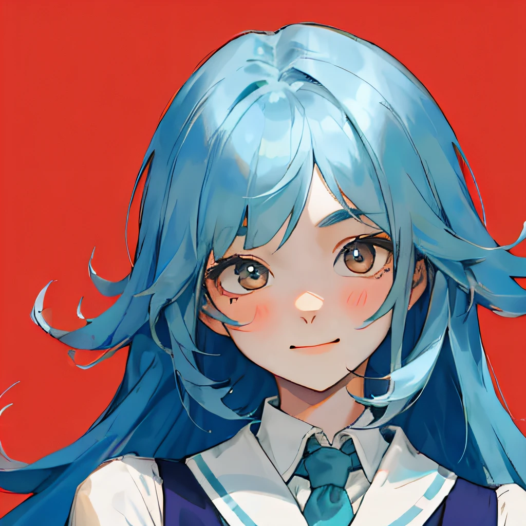 1girl, ((front face)), adolable, tmasterpiece, Best quality,Cute girl with blue hair