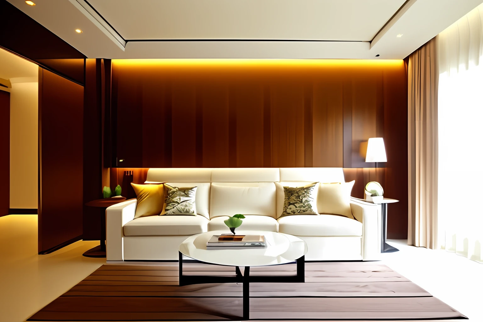(Modern and elegant interior design) with sleek lines and minimalistic decor