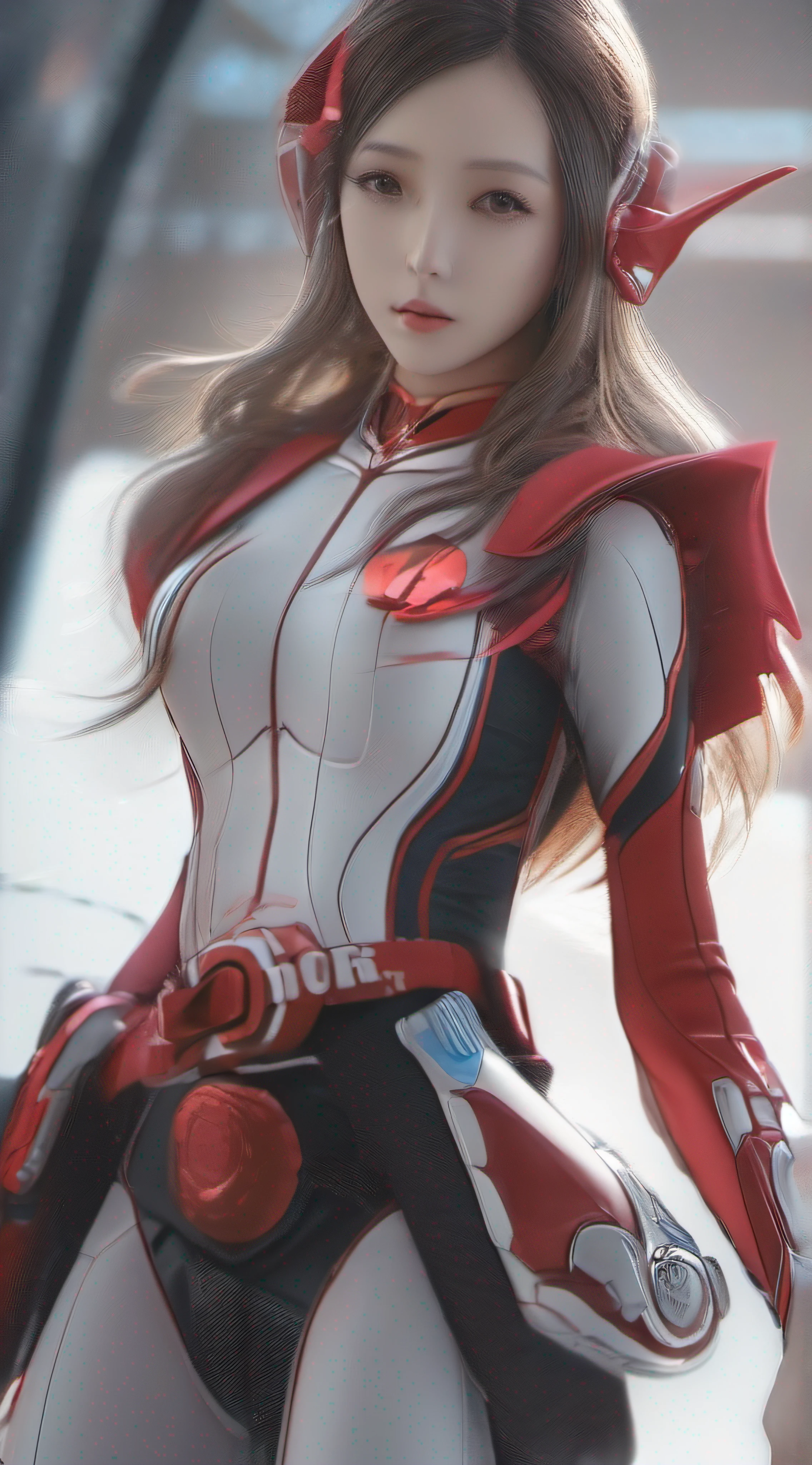 White-Red Ultraman Cosplay、gloves、long boots、A Japanese Lady、20yr old、cute little、Cute、small tits、(Long body)、(Leg length)、(skinny、A slender、skiny)、(masutepiece:1.4), (Best Quality:1.4), Realistic,Correct anatomy、Correct hand、Good Hand、