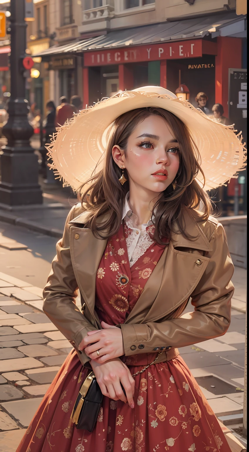 Beautiful woman in intricate Classic Vintage Americana Outfit