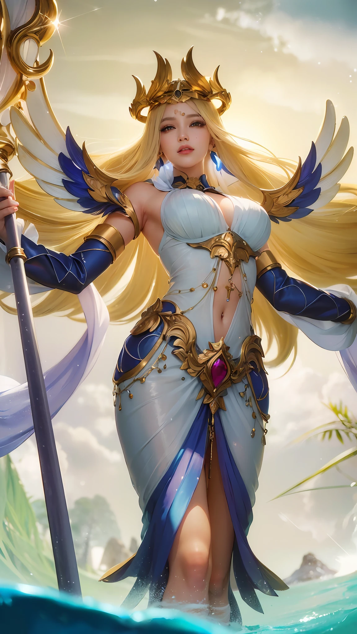 (8k, RAW photo, photorealistic:1.25) ,( lipgloss, eyelashes, gloss-face, glossy skin, best quality, ultra highres, depth of field, chromatic aberration, caustics, Broad lighting, natural shading,Kpop idol) looking at viewer with a serene and goddess-like happiness,