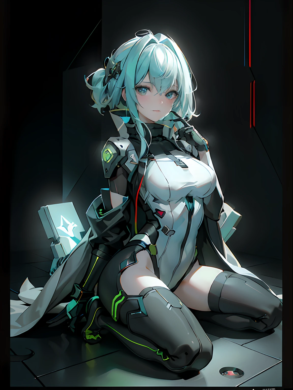 3D, A beautiful cyberpunk female image,hdr(HighDynamicRange),Ray traching,NVIDIA RTX,Hyper-Resolution,Unreal 5,Subsurface scattering、PBR Texture、post-proces、Anisotropy Filtering、depth of fields、maximum definition and sharpness、Many-Layer Textures、Albedo e mapas Speculares、Surface coloring、Accurate simulation octane rendering of light-material interactions、Two-colored light、largeaperture、Low ISO、White balance、the rule of thirds、8K raw data、blackstockings