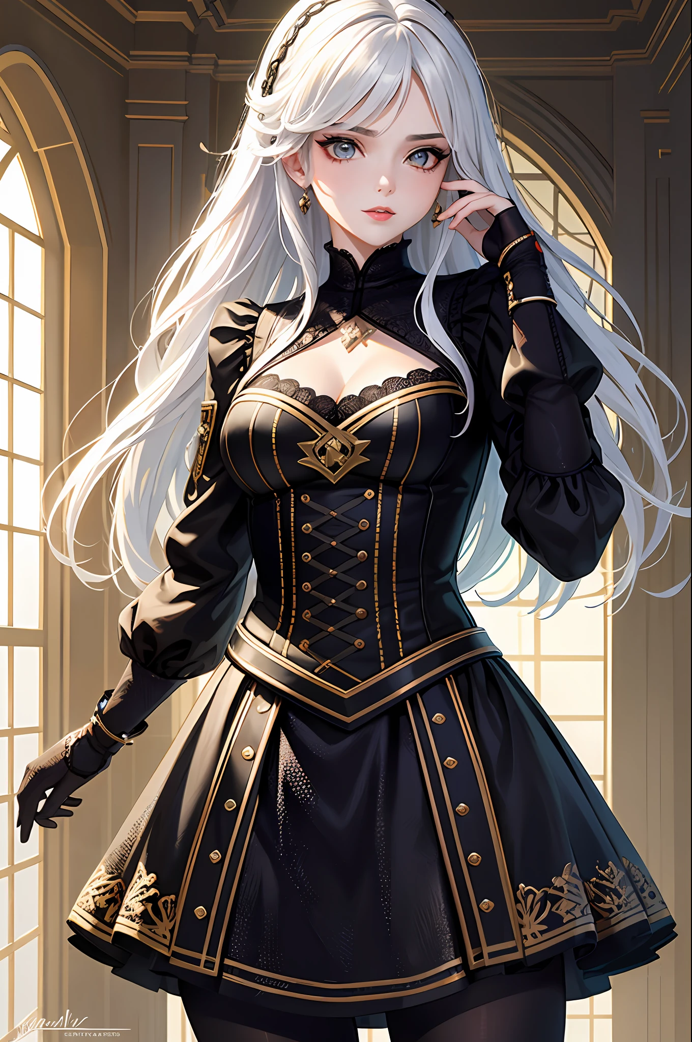 (tmasterpiece,top Quority,best qualtiy,offcial art,Beauty and aesthetics:1.2),(1girl),Kelly the Witcher,Extremely detailed,(s fractal art:1.3),extremely colorful,Most detailed