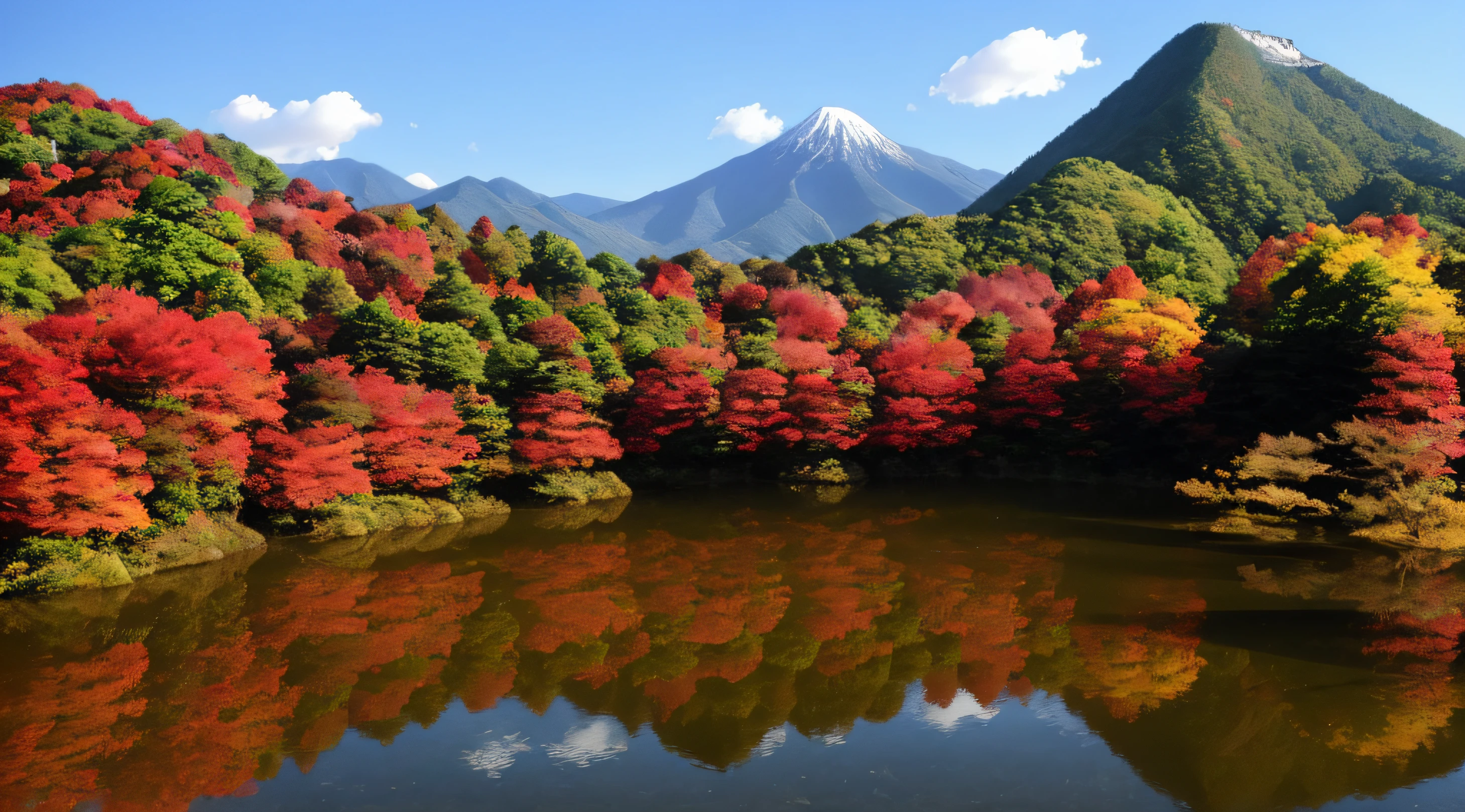 Akiyama Akisui kissed illusorily，The mountain does not move，The water is slightly loud。That medieval old town，With this autumn sound