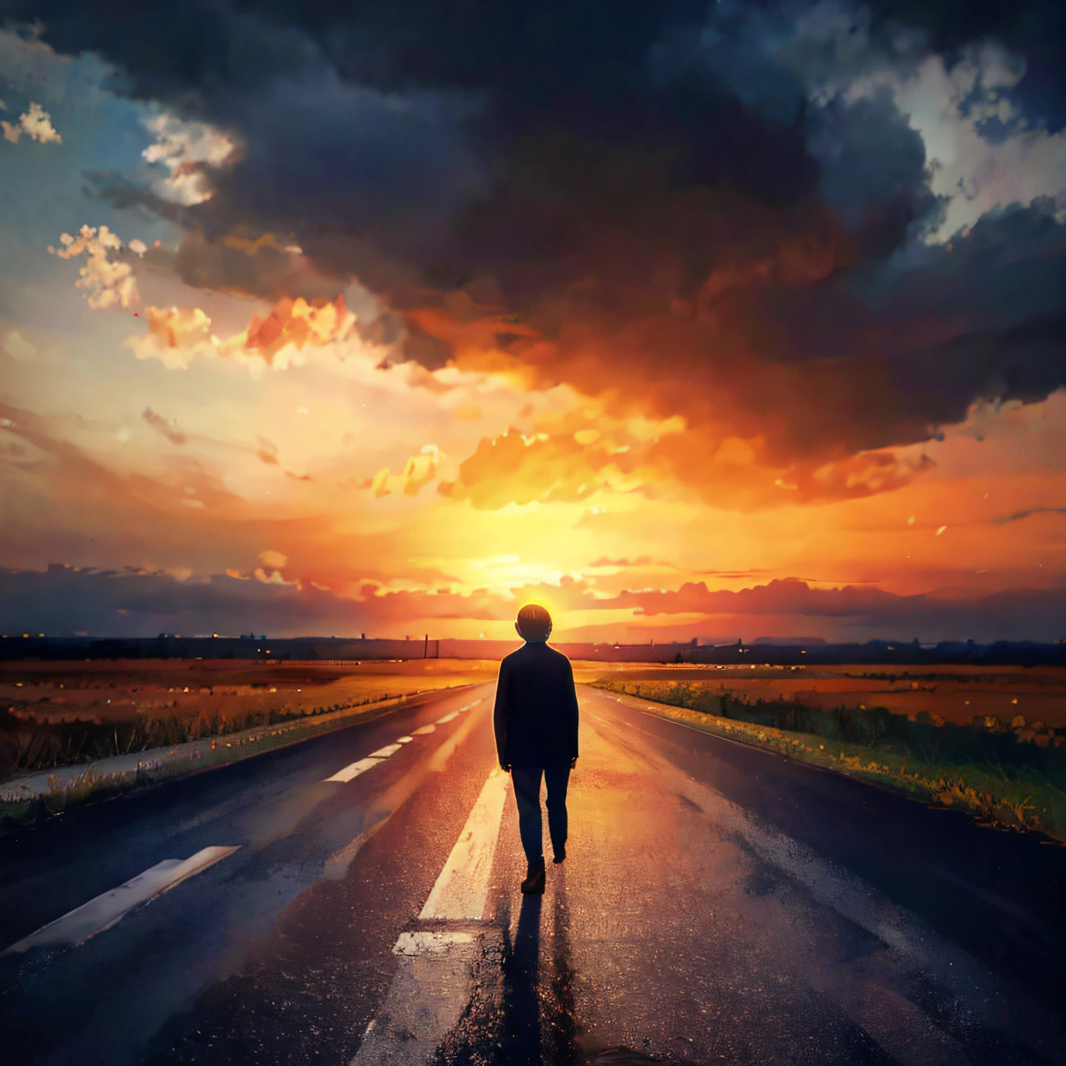 The Arafedes walk on the road to the sun, going forward to the sunset, standing in road, lonely human walking, standing bravely on the road, man walking, walking away, Long road, The journey of life, Coming towards you, Wagas, Coming towards you, He is alone, on road, Walk confidently, bright light masterpiece