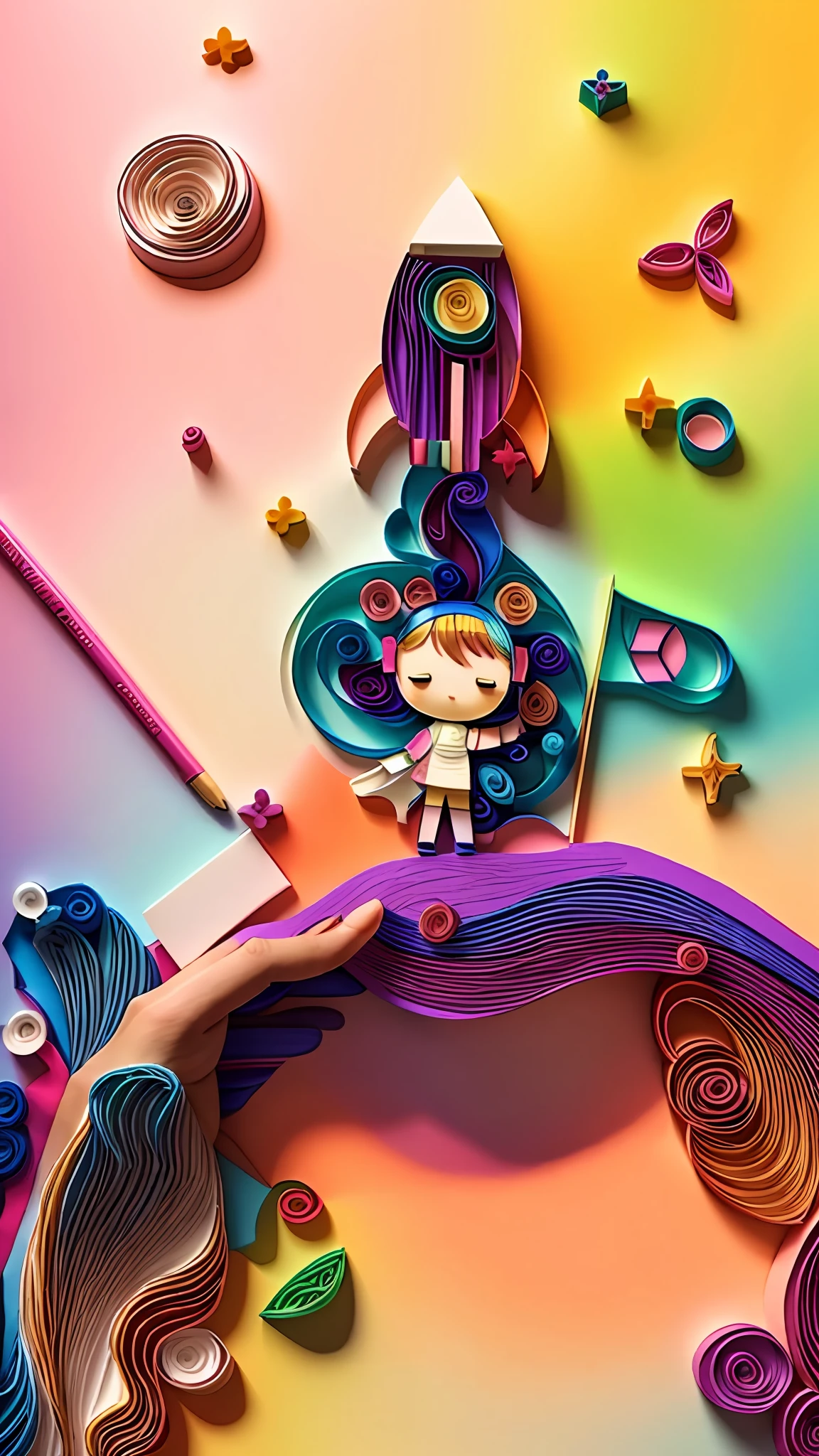 multi dimensional paper quilling, art, chibi,
yang08k, beautiful, colorful,
masterpieces, top quality, best quality, official art, beautiful and aesthetic,