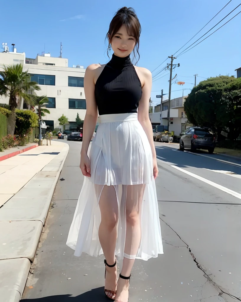 Woman Standing On Street Corner、top-quality、女の子 1 a person、middlebreasts、tag、blur backgroun、Slender Line、bokeh dof、outside of house、(Street:0.8)、(a person々、Large crowds:1)、tight one-piece dresses、(tight skirts、Slit skirt)、long skirt、Ankle-length tight skirt、a gorgeous(long hair up to the waist:1.4、Floating hair、Forehead:0.8)、Beautiful sky with details、耳Nipple Ring、(dynamicposes:1.2)、 (full body Esbian:1.2)、Soft lighting、the wind、glowy skin、Happy face、Sauce order、A gaze that looks at the viewer、A dark-haired、Glossy hair、sandal、A smile、