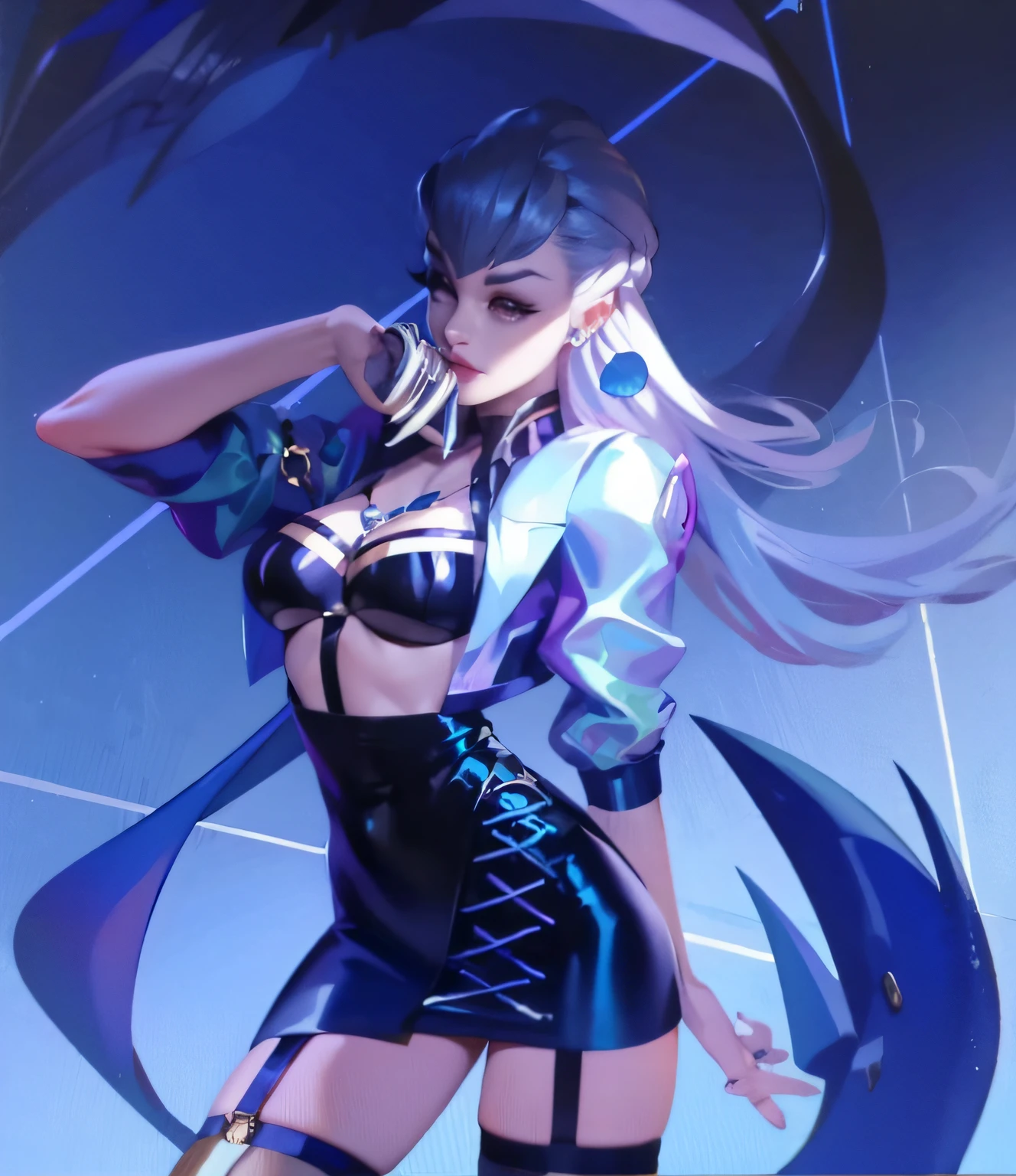 （top-quality，tmasterpiece，Ultra photo realsisim，）league of legend，KDA skin，Evelynn，Hairstyling design，Delicate hairstyle