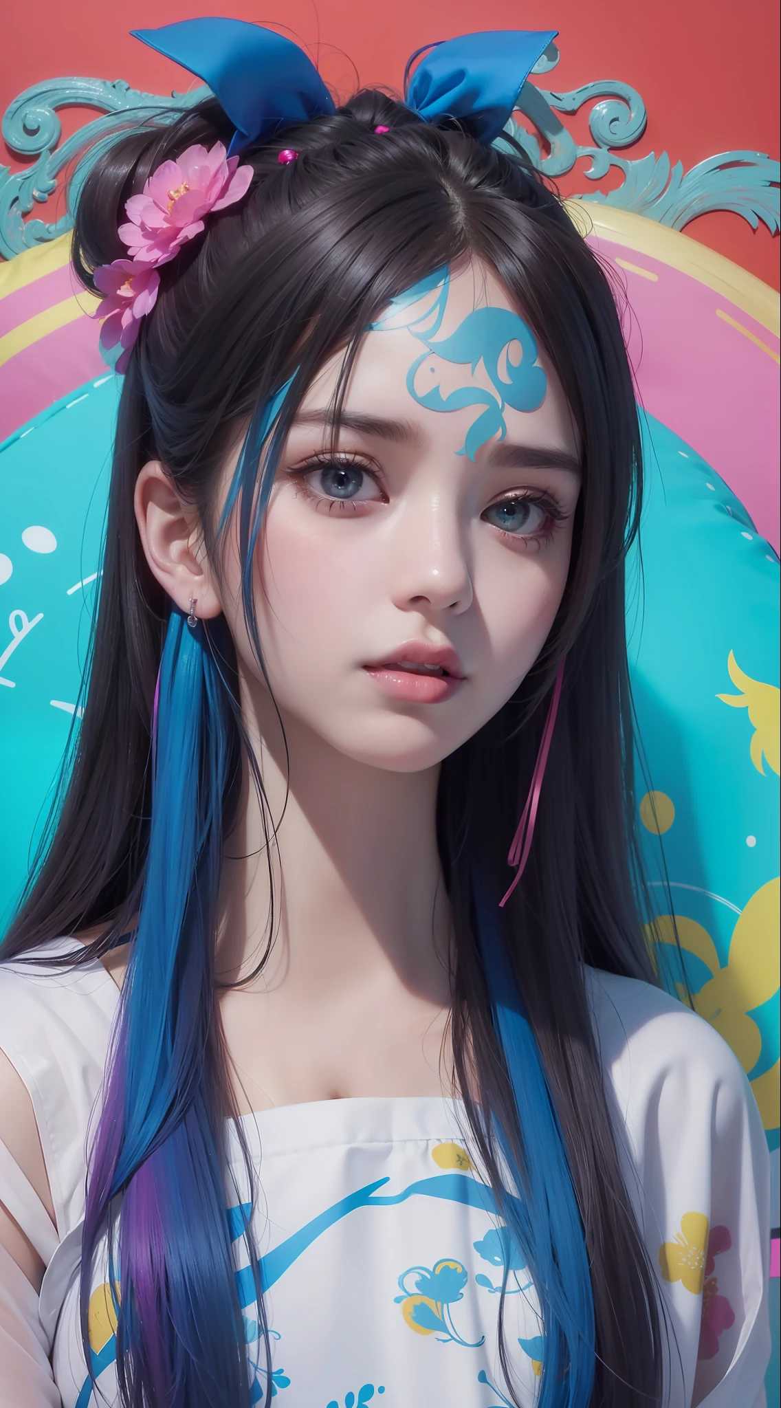 (8k, RAW photos, best quality, masterpiece:1.2), yjnn, 1girl, 3 d, asian, bangs, bare_shoulders, bow, bra, breasts, black_eyes, black_hair, cleavage, grey_background, lips, long_hair, short_sleeves, looking_at_viewer, huge_ breasts, navel, nose, off_shoulder, open_clothes, open_shirt, panties, real, camisole, solo, stomach, undergarment, undressing, upper_body, light blue_bra, light blue_panties, light blue_shirt, shiny skin, beautiful delicate face, beautiful delicate eyes, (real, Photo Realistic: 1), Lying in bed ((Realistic lighting, top quality, 8K, Masterpiece: 1.3)), Clear focus: 1.2, 1 girl, Perfect Body Beauty: 1.4, Slim Abs: 1.1, ((Dark Brown Hair, Big: 1.3)), (Wearing Ultra Thin Red Lace Underwear: 1.4, Gray Stockings: 1.2), Ultra fine face, narrow eyes, double eyelids, Lying in bed. [(Top Quality, Masterpiece, Intricate Details: 1.3):0.2], Real and Detailed Skin, POV Perspective, Viewer, (From Top: 1.2), (On the Bed), ((Lying in Bed: 1.2)), 1 Girl, (Korean Mixed, Kpop Idol), White Skin, (Scary, Crying, Tears: 1.25), (Slender Body: 1.2), (Colossal)))), (Maid, Light Lingerie, Naked:1.2), navel (cleavage: 1.12), buttocks sticking out, ((see-through lingerie)), (((pink pillows and sheets)), (body portrait), (((breast closeup)))