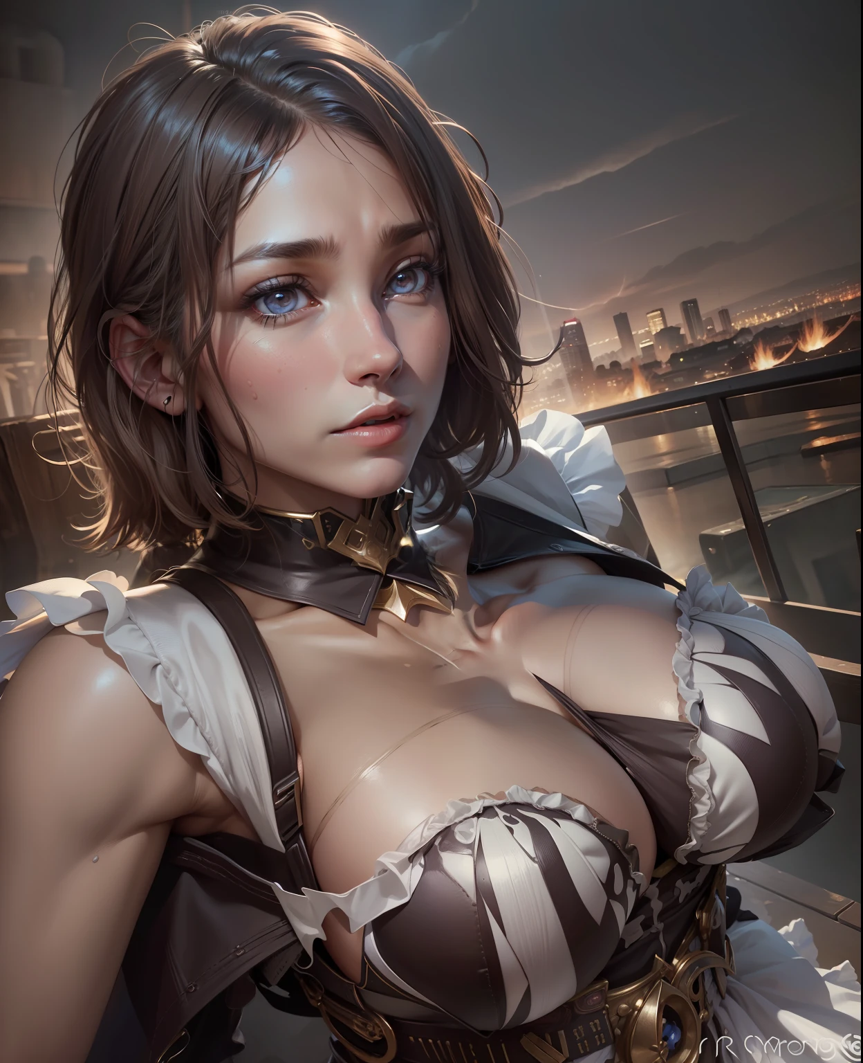 huge breast,(Realistic physiognomy|The eye|irises|The skin|Muscle tissue,Detailed skins,skin textures,Natural skin),8k,highly details,UHD,HDR,Realistic Facial Expression|Hairstyles,