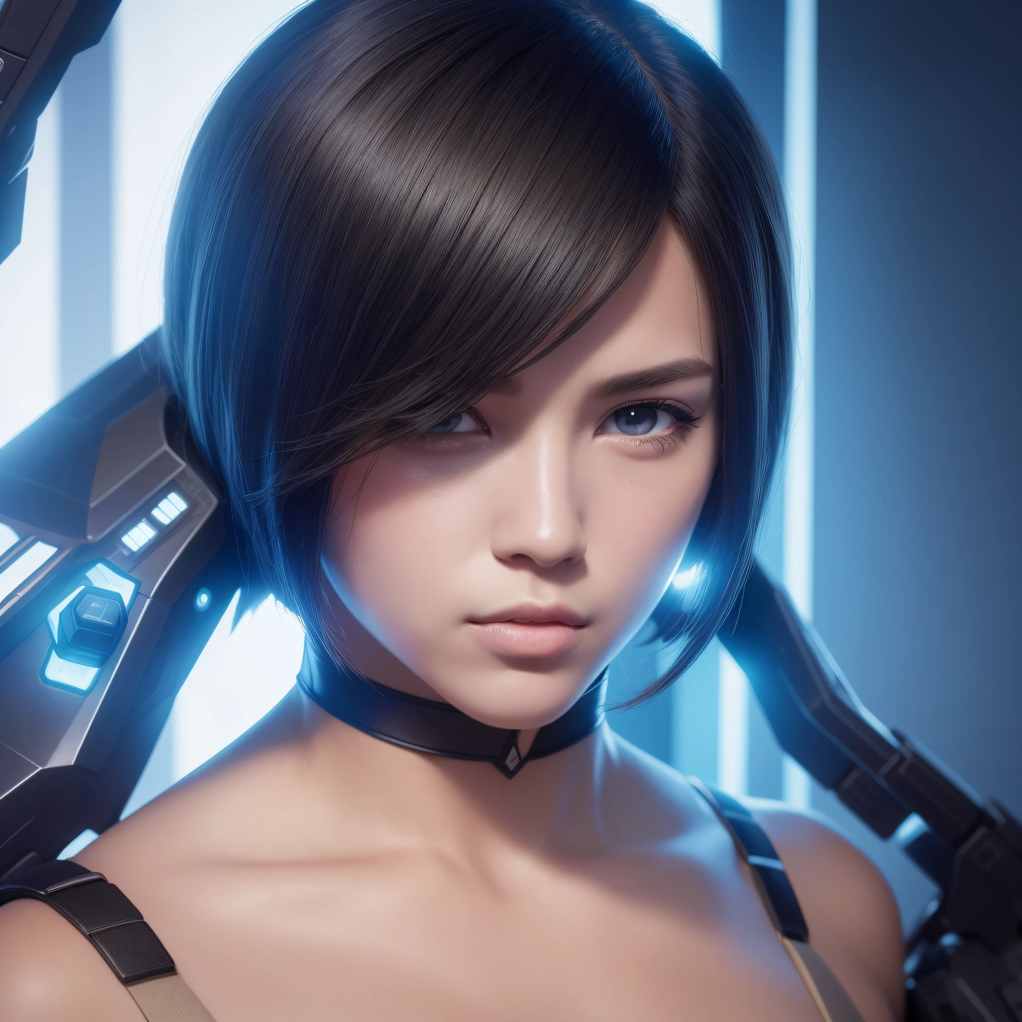 Very sharp 8k closeup portrait in frame Profile picture moonstone cyberpunk short hair man Sci-Fi cute Anime Japan 2d Sharp focus 16k resolution, Hyper detailed, Hyper realistic detail