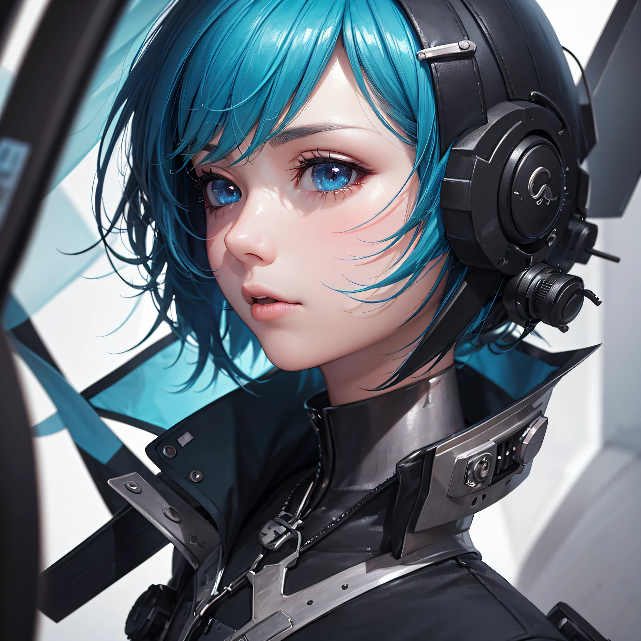 Very sharp 8k closeup portrait in frame Profile picture moonstone cyberpunk short hair man Sci-Fi cute Anime Japan 2d Sharp focus 16k resolution, Hyper detailed, Hyper realistic detail