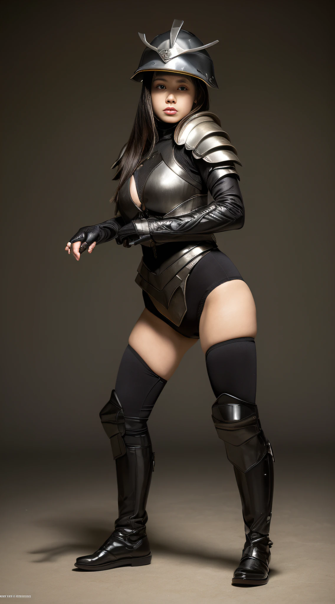 (8K High Quality Masterpiece、1 sexy woman G cup:1.3、Black perspective:1.1、hyperdetailed face、二重まぶた、A sexy、爆乳、Transparent underwear、Stroking chest、Open legs)、jpn、Military general、Oda Nobunaga、Wearing a helmet、highleg、samurais、armor、s Armor、Knives、Japan helmet、Random Poses、(Open legs)