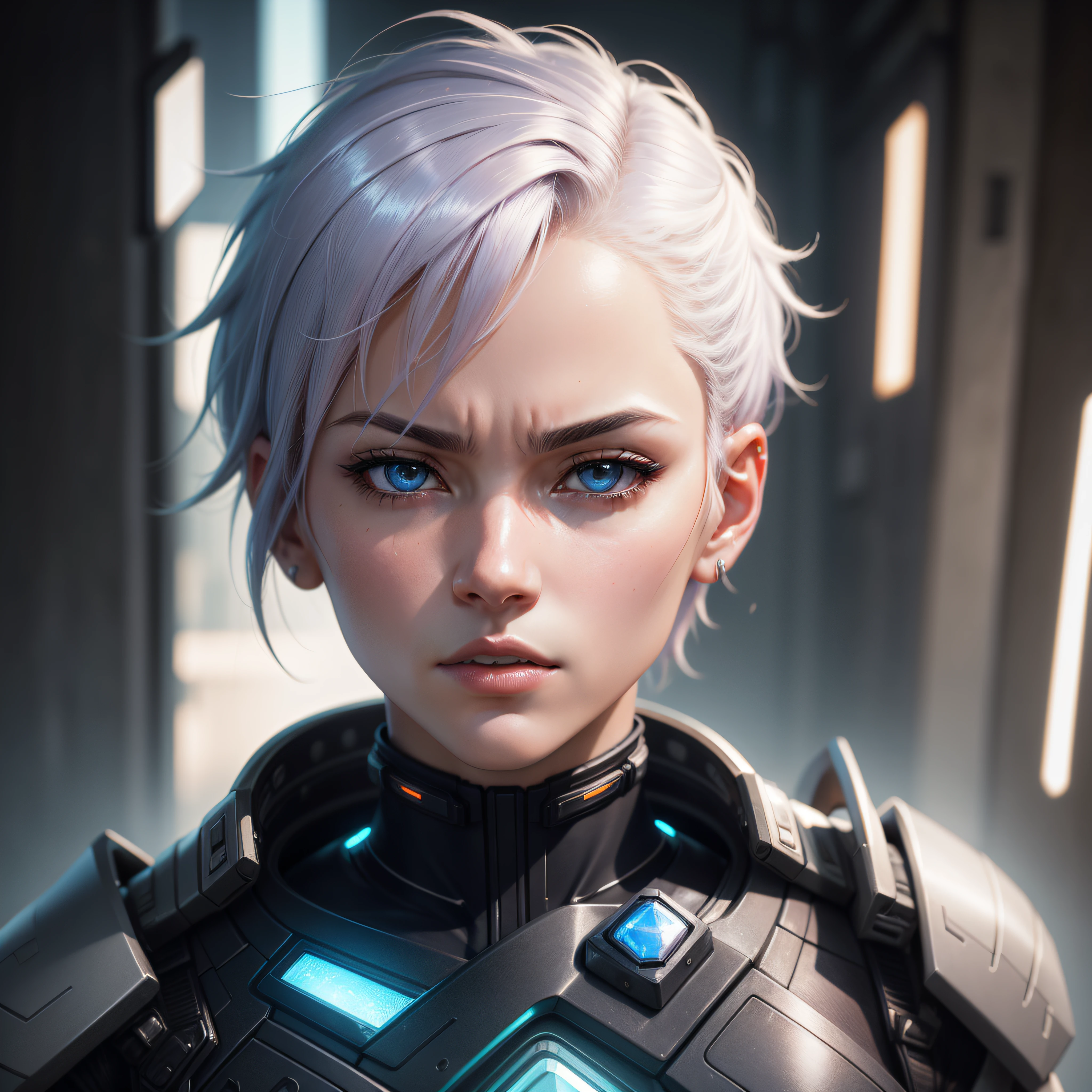 Very sharp 8k closeup portrait in frame Profile picture moonstone cyberpunk short hair man Sci-Fi cute Anime Japan 2d Sharp focus 16k resolution, Hyper detailed, Hyper realistic detail