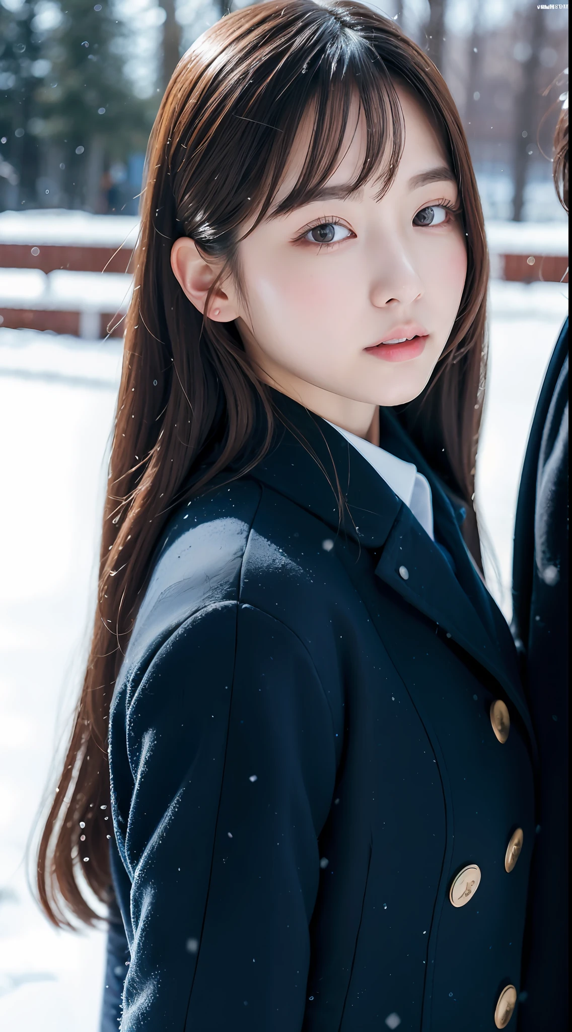 ulzzang-6500-v1.1, (raw photo:1.2), (photorealistic:1.4), beautiful detailed girl, very detailed eyes and face, beautiful detailed eyes, ridiculous, incredibly ridiculous, huge file size, super detailed, high resolution, very detailed, best quality, masterpiece, kemomimi, ((Japanese girls' the Winterswear)), illustration, very detailed, CG, unified, 8k wallpaper, amazing, Fine details, masterpiece, best quality, very detailed CG uniform 8k wallpaper, light on face, cinematic lighting, 1girl, 16 years old, ((dynamic pose)), winter background with snow,
