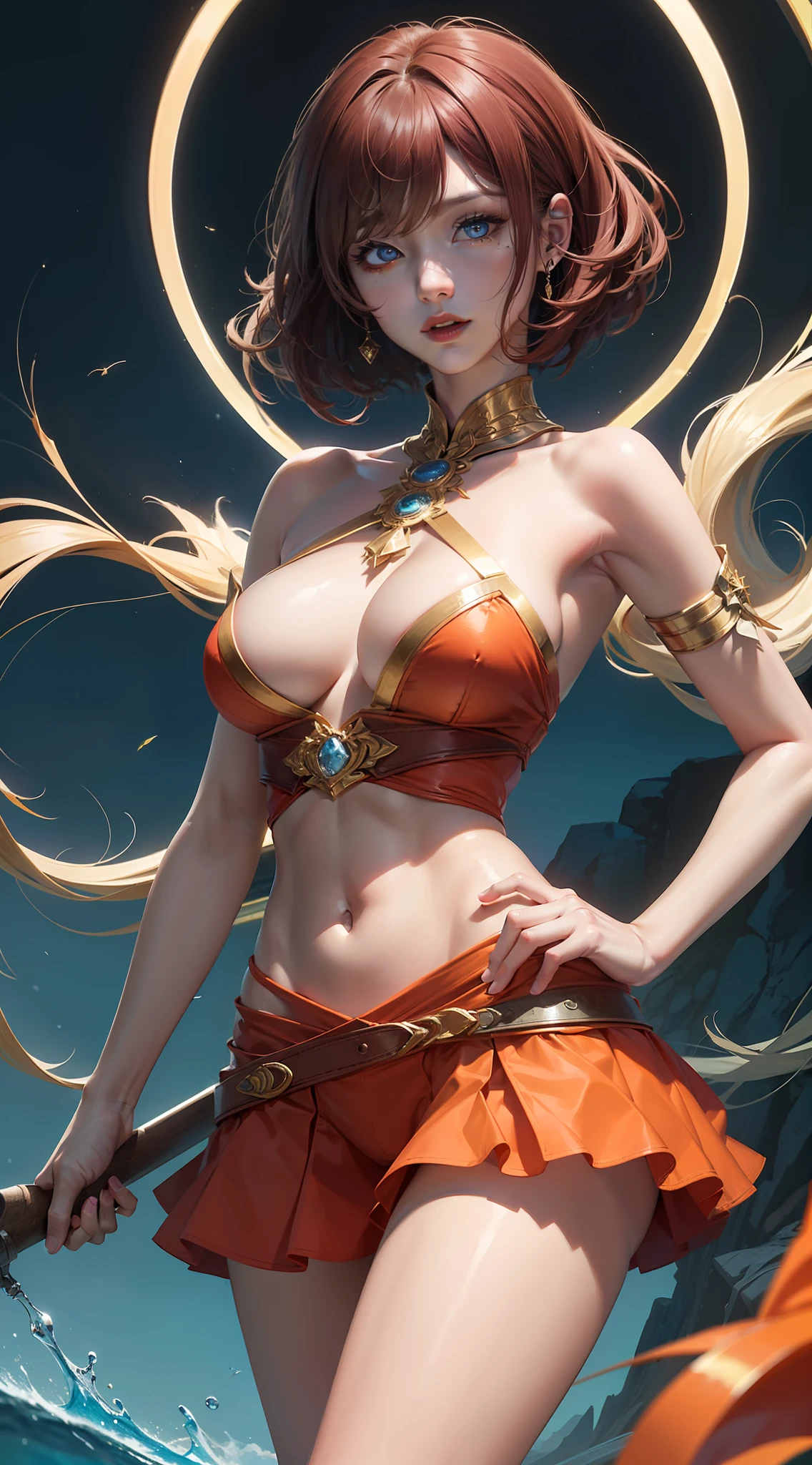high-level image quality、hightquality、realisitic、Beautuful Women、the witch、Witch Costume、sorcerer、Wacky costumes、A y、Constricted hips、Toned abs、skinny thigh、(realisitic:1.5)、(masterpiece、Highly detailed CG unified 8k wallpapers、top-quality、hight resolution:1.2)、(ultra-detailliert、UHD:1.2)、(pixiv:1.3)、perfect illumination、distinctive、(a beauty girl:1.2)、Viewer's Perspective、Unreal Engine、side lights、face perfect、A detailed face、beautidful eyes、Clean face、(bright skin:1.3)、idol、(abdominals)、ulzzang-6500-v1.1、S smile、The upper part of the body、(dark red hair)、(simple background)、((dark backgrounds))、(depth of fields)、a closeup、selphie