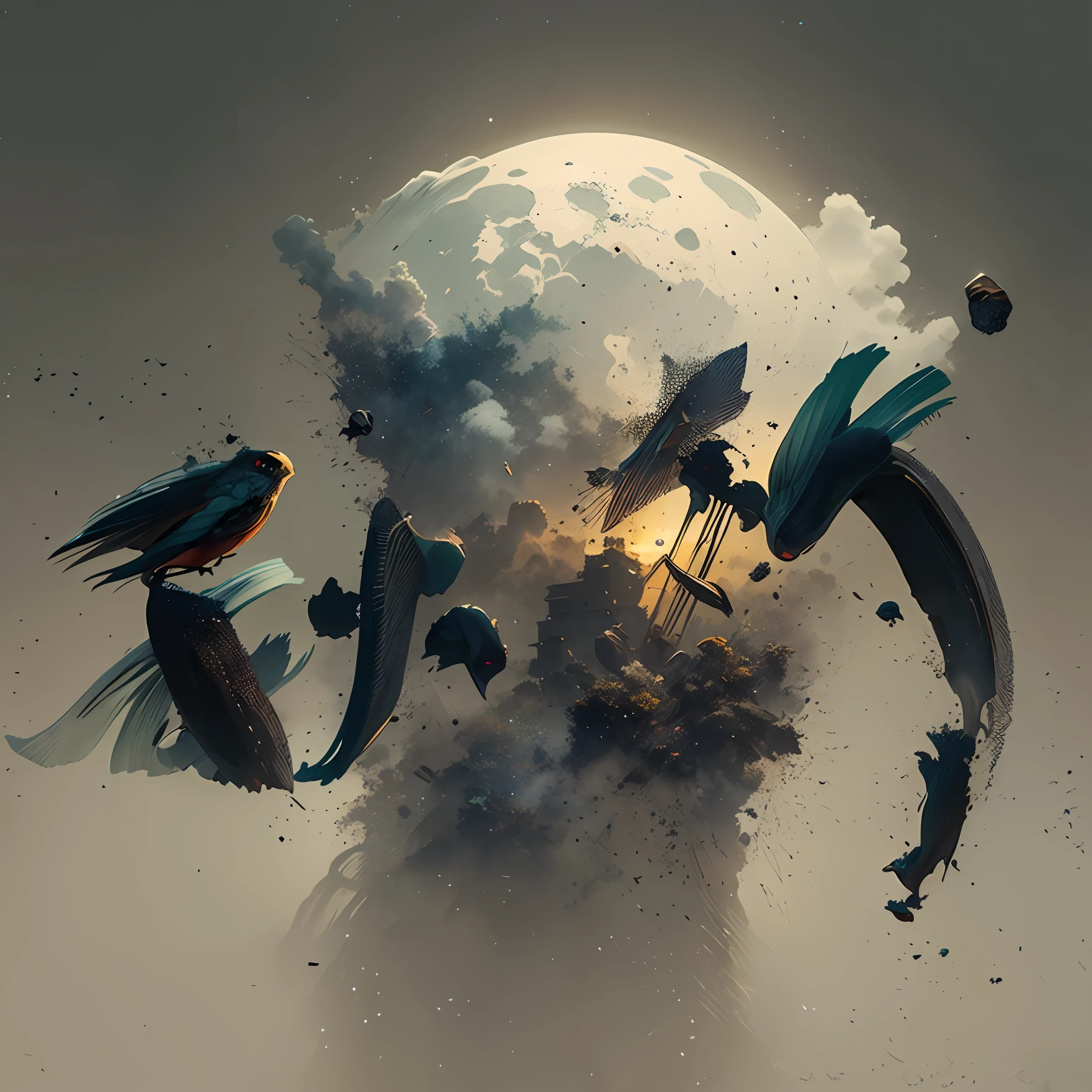 Absurd, high resolution, ultra-detailed, broken, designed with a beautiful temple scene, intricate architecture, lush gardens, and a sense of peace and spirituality. Broken, creating an image of a destructive demon with terrifying features, dark powers, and a thirst for chaos and destruction. Broken, designed with a fisheye effect image that captures a wide field of view with a unique curved viewing angle. Break to create rooftop views in urban environments with panoramic cityscapes, dramatic skylines, and a sense of elevation. Break , illustrating the tender moments between parents and children, capturing their bonds, love, and connection. Broken, using pointillism to illustrate images, carefully placed tiny dots of color to create a cohesive and visually stunning whole.