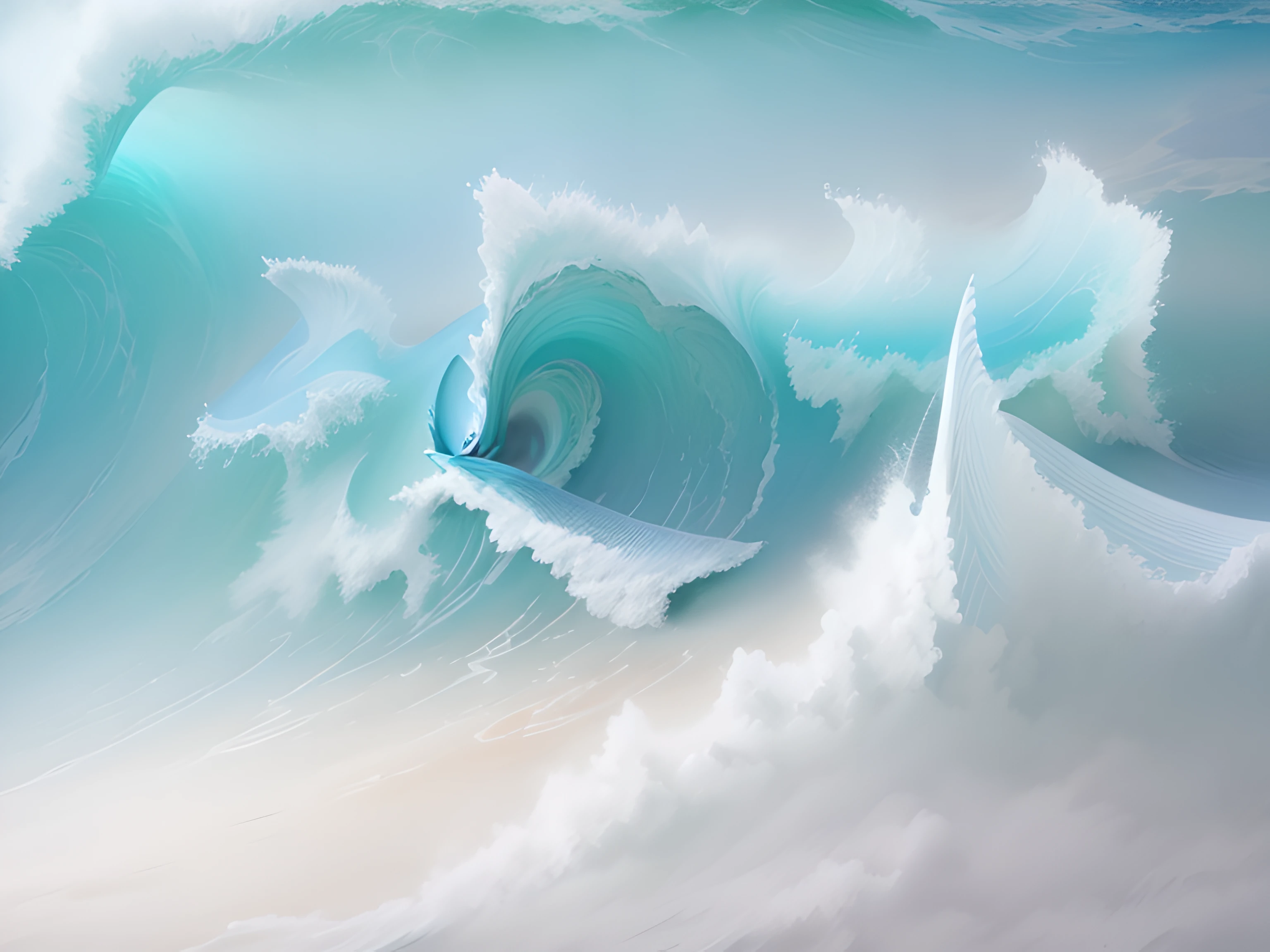Masterpiece,Best quality,Waves,Rough waves,Heads-up,Stand up,Close-up,Time-Lapsing,White and light blue,Attractive cleavage,Vistas,Emotional imagery,Naturalistic waves,Aerial abstraction,Time-Lapsing,interactive art,White and navy blue,Melted,Realism,Blue tones,high quality color matching,Light blue,Sky blue,Long shot(LS),Naturalistic waves,Big wave,There is no sky,full-figure,water fog