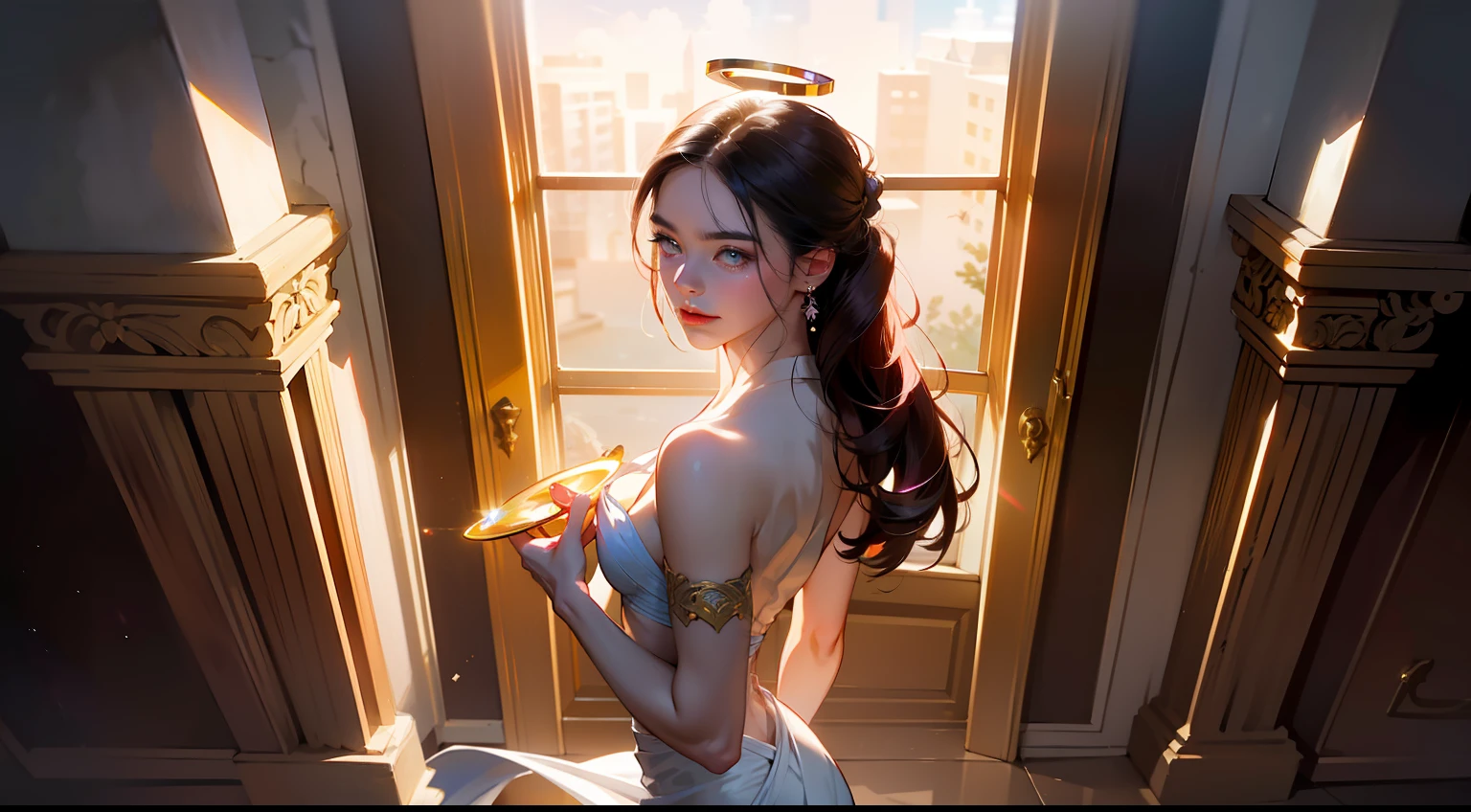 (tmasterpiece: 1.2), beste-Qualit, (illustartion: 1.2), (ultradetailed), eyes focus, (Masterfully crafted Glow, Pink glare lens), (Cinematic background), hyper-detailing, (delicate detailed), (intricate detials), In the air, Octane rendering, HDR, (hyper-detalied: 1.15), (soft light: 1.2), a 1girl, handsome girl, ultra detail eyes, Mature, fat, fat, Rainbow drops for drawing, Teardrop paint, The woman, Made of paint, entirely paint, Jumps, splatter, En plein air, (bioluminescent hair: 1.1), (gloweyes), ((makeup)),(Cinematic masterpiece), furious, powerfull, splashes of colour, absolutely eye-catching, (Cinematic headlight), Light, coming from above, Growing shadows, ((Caustic)), dinamic angle, beautifully detailed glow, Ambient shading, Ambient light, ray-traced reflections, (better lighting, extremely delicate and beautiful), ((cinematiclight)), (soft: 2), (Nephilim: 1.2), (Halo), horns demon, (1 angel wing), 1 Demon Wing, wings on the back, Half-demon, Demon ears, black wings, Raven Wings, (Falling crow feathers), black hair, gray eyes, (red glowing hair), (Radiant aura),
(tmasterpiece: 1.2), beste-Qualit, (illustartion: 1.2), (ultradetailed), eyes focus, (Masterfully crafted Glow, Pink glare lens), (Cinematic background), hyper-detailing, (delicate detailed), (intricate detials), In the air, Octane rendering, HDR, (hyper-detalied: 1.15), (soft light: 1.2), a 1girl, handsome girl, ultra detail eyes, Mature, fat, fat, Rainbow drops for drawing, Teardrop paint, The woman, Made of paint, entirely paint, Jumps, splatter, En plein air, (bioluminescent hair: 1.1), (gloweyes), ((makeup)),(Cinematic masterpiece), furious, powerfull, splashes of colour, absolutely eye-catching, (Cinematic headlight),