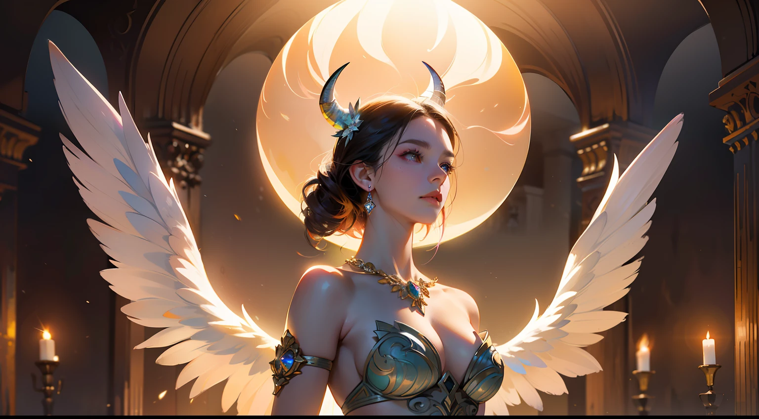 (tmasterpiece: 1.2), beste-Qualit, (illustartion: 1.2), (ultradetailed), eyes focus, (Masterfully crafted Glow, Pink glare lens), (Cinematic background), hyper-detailing, (delicate detailed), (intricate detials), In the air, Octane rendering, HDR, (hyper-detalied: 1.15), (soft light: 1.2), a 1girl, handsome girl, ultra detail eyes, Mature, fat, fat, Rainbow drops for drawing, Teardrop paint, The woman, Made of paint, entirely paint, Jumps,  splatter, En plein air, (bioluminescent hair: 1.1), (gloweyes), ((makeup)),(Cinematic masterpiece), furious, powerfull, splashes of colour, absolutely eye-catching, (Cinematic headlight), Light, coming from above, Growing shadows, ((Caustic)), dinamic angle, beautifully detailed glow, Ambient shading, Ambient light, ray-traced reflections, (better lighting, extremely delicate and beautiful), ((cinematiclight)), (soft: 2), (Nephilim: 1.2), (Halo), horns demon, (1 angel wing), 1 Demon Wing, wings on the back, Half-demon, Demon ears, black wings, Raven Wings, (Falling crow feathers), black  hair, gray eyes, (red glowing hair), (Radiant aura),
(tmasterpiece: 1.2), beste-Qualit, (illustartion: 1.2), (ultradetailed), eyes focus, (Masterfully crafted Glow, Pink glare lens), (Cinematic background), hyper-detailing, (delicate detailed), (intricate detials), In the air, Octane rendering, HDR, (hyper-detalied: 1.15), (soft light: 1.2), a 1girl, handsome girl, ultra detail eyes, Mature, fat, fat, Rainbow drops for drawing, Teardrop paint, The woman, Made of paint, entirely paint, Jumps, splatter, En plein air, (bioluminescent hair: 1.1), (gloweyes), ((makeup)),(Cinematic masterpiece), furious, powerfull, splashes of colour, absolutely eye-catching, (Cinematic headlight),