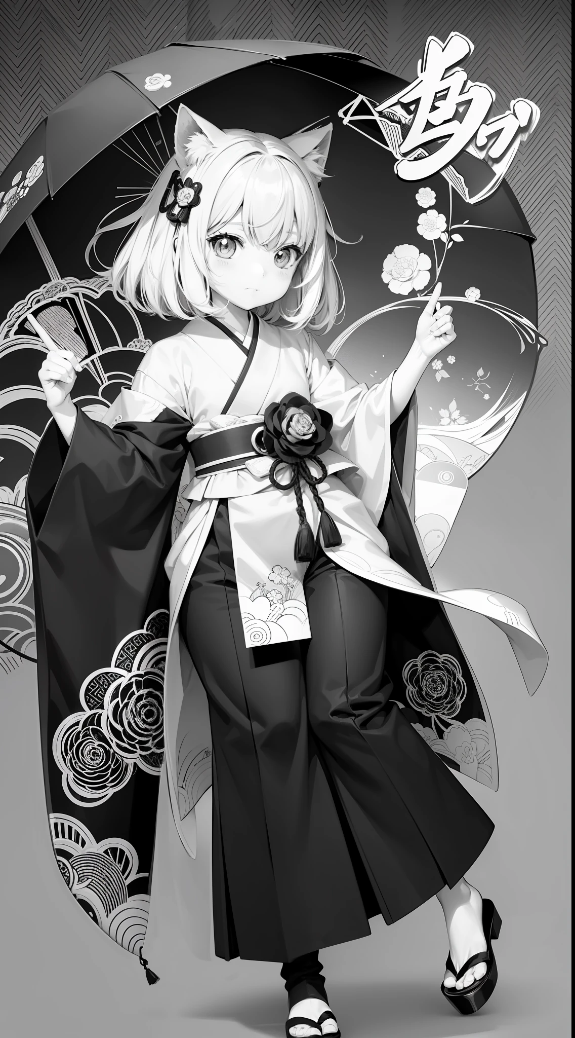 Japanese Anime Kawaii coloring pages in black and white for children. Easy to color for kids. Japanese line art