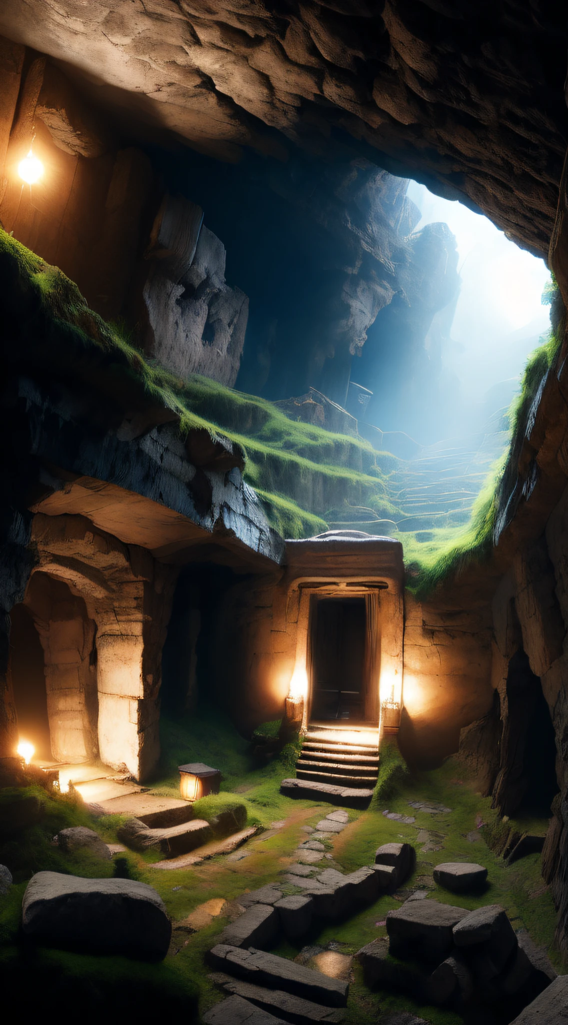 （Ancient underground style：1）In the ancient mountains，Hidden is a mysterious ancient tomb