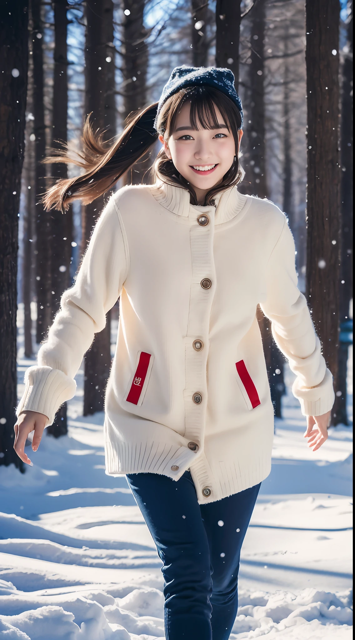 ulzzang-6500-v1.1, (raw photo:1.2), (photorealistic:1.4), beautiful detailed girl, very detailed eyes and face, beautiful detailed eyes, ridiculous, incredibly ridiculous, huge file size, super detailed, high resolution, very detailed, best quality, masterpiece, kemomimi, ((Japanese girls' the Winterswear )), illustration, very detailed, CG, unified, 8k wallpaper, amazing, Fine details, masterpiece, best quality, very detailed CG uniform 8k wallpaper, light on face, cinematic lighting, 1girl, , light smile, full body, running ,((dynamic pose)), winter background with snow, play with snow,