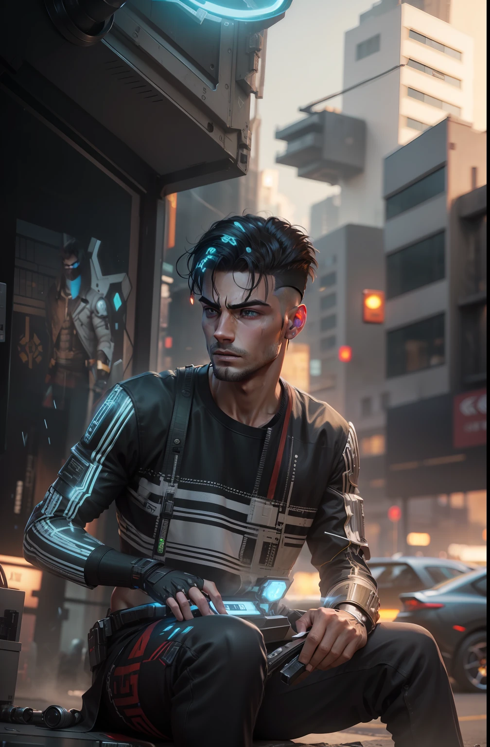 Remove bagraund, realistic face,man, handsome, power, cyberpunk,boy, cinematic, ultra realistic,8k, light,ninja, powerful, robotic, gaming, machine, future