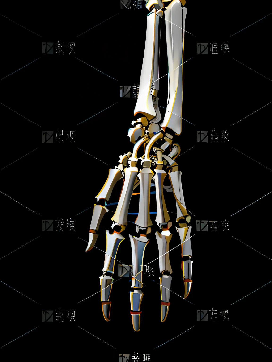 Close-up of human hand with skeleton hand and bone, Bone structure, human hand, , skelleton, Beautiful bone structure, Skeleton hands, Anatomy, closeup of hands, Hand model,Exquisite graphics,Movie lighting