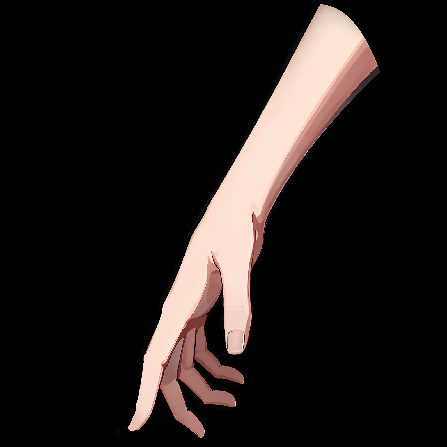 Pure white blank background, masterpiece, best quality, Anime style, high quality,Three bare hands,No gloves, Partial close-up,exquisite close-up of three hands, and soft hands, Master works, High quality, pixiv, artistation