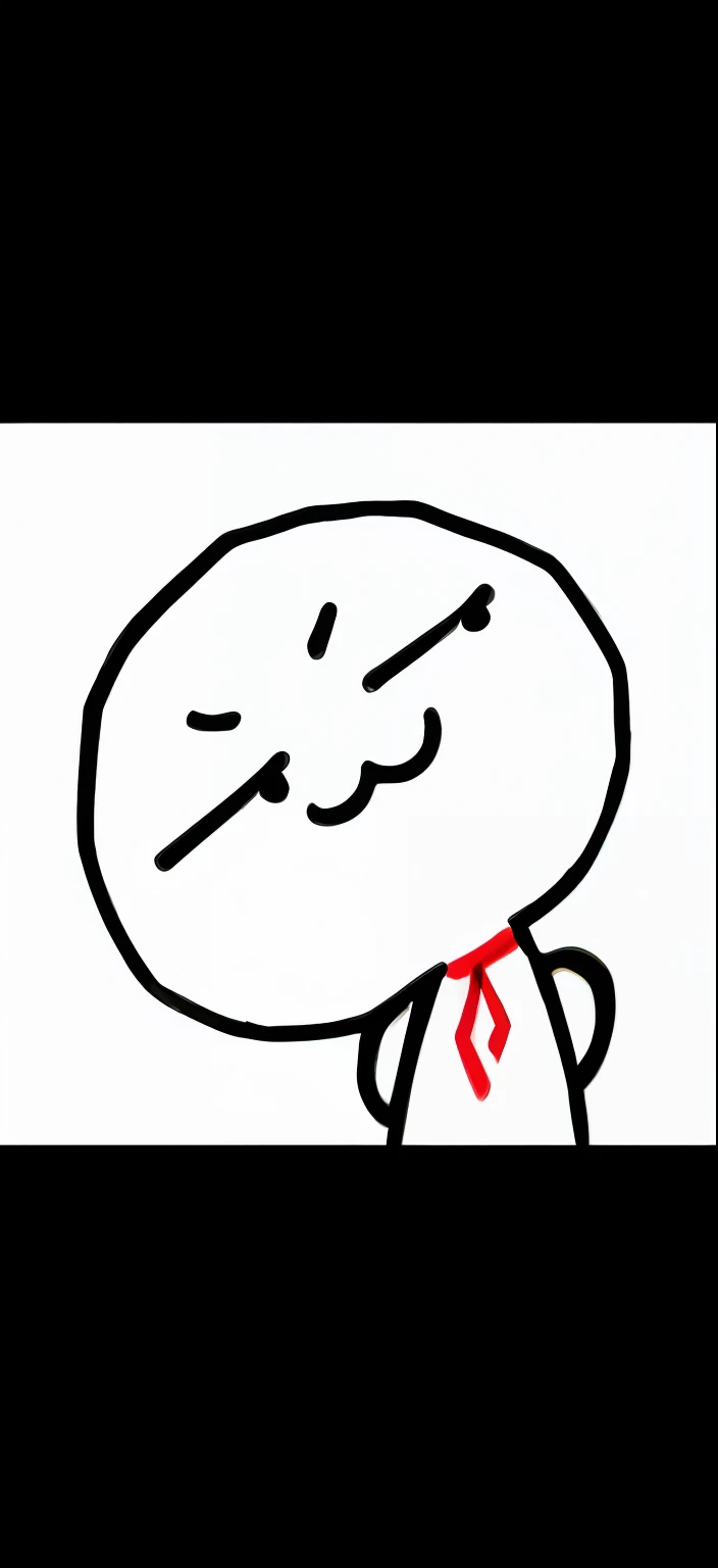 Close-up of cartoon character wearing red tie, badly drawn, cynical face, squinting, stickfigure, [ forgetful ], badly drawn, with a round face, with round face, ( shy smiling face ), zumidraws, (winking), unpleasant face, drawn in microsoft paint, [ [ soft ] ], slightly happy facial expression