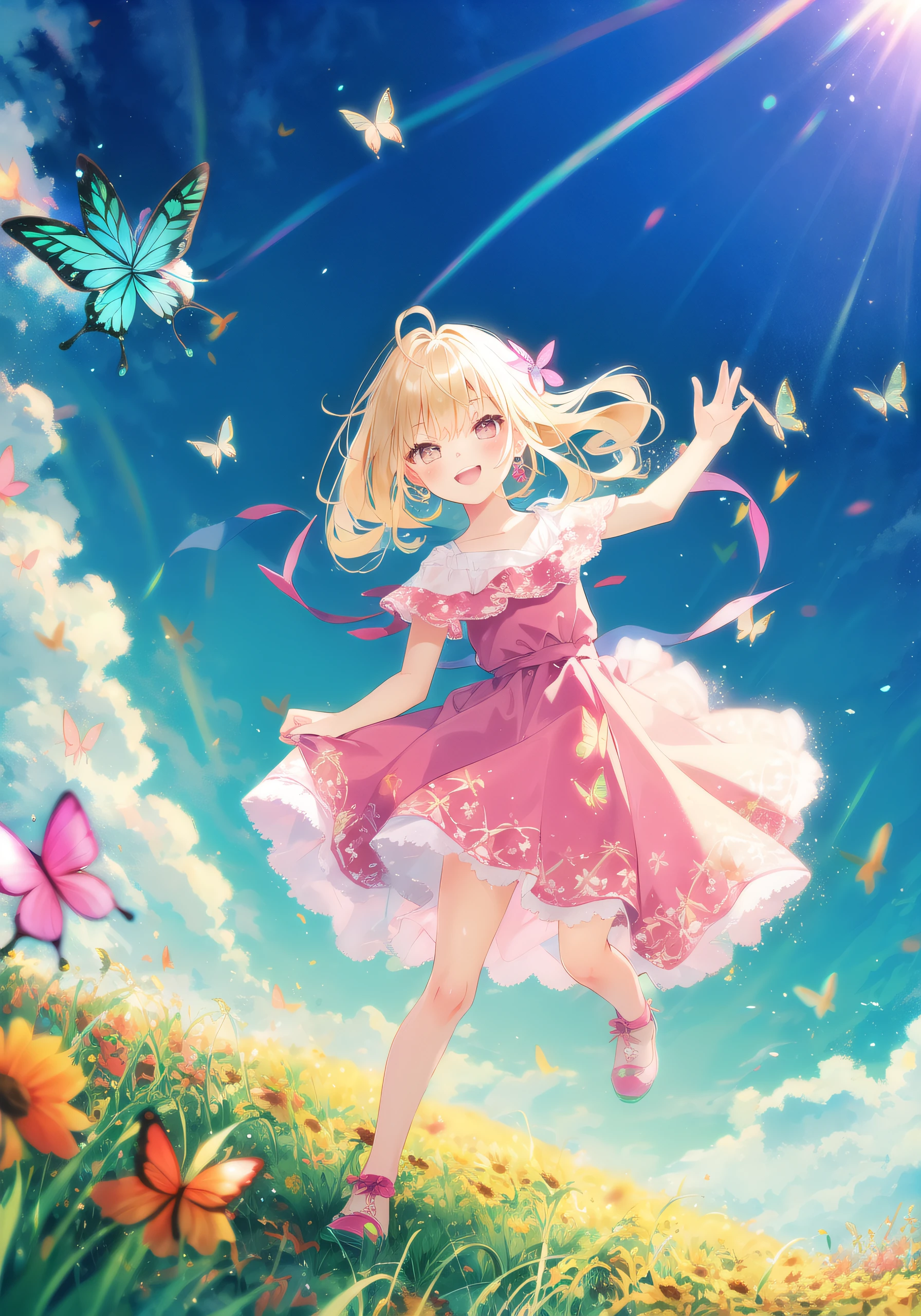 little girl
pretty
skipping
wildflowers
laughter
sunshine
golden hair
sparkling eyes
pink dress
twirling
tall grass
butterflies
joy
happiness
dutch angle