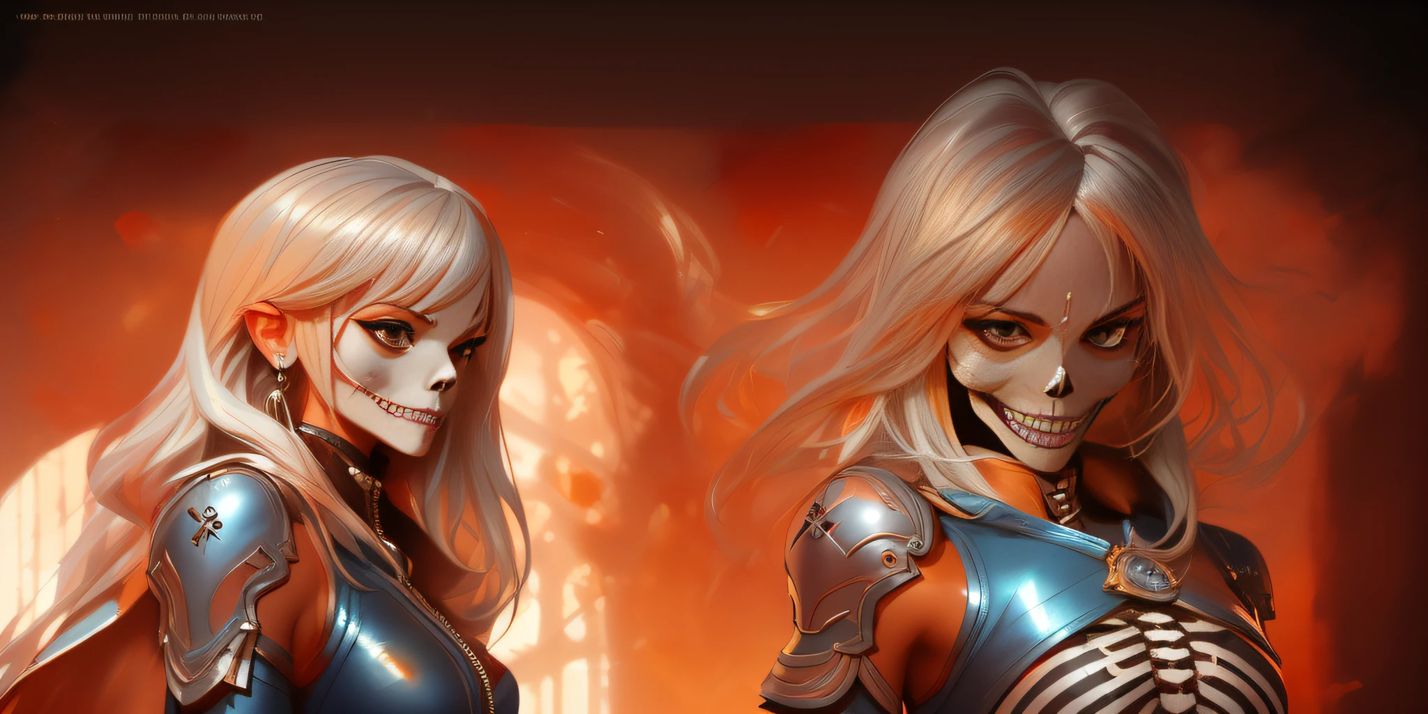 amazing wallpaper cinematic, (character sheet of the same exact skelleton with silver hair wearing a blue leather jumpsuit:1.5), (((simple studio background))), reference sheet, HDR photograph by ((Ilya Kuvshinov)), by Ed Blinkey, Atey Ghailan, Studio Ghibli, by Jeremy Mann, Greg Manchess, Antonio Moro, trending on ArtStation, style of CGSociety, Intricate, High Detail, Sharp focus, dramatic, photorealistic painting art by midjourney and greg rutkowski, charturnbetalora