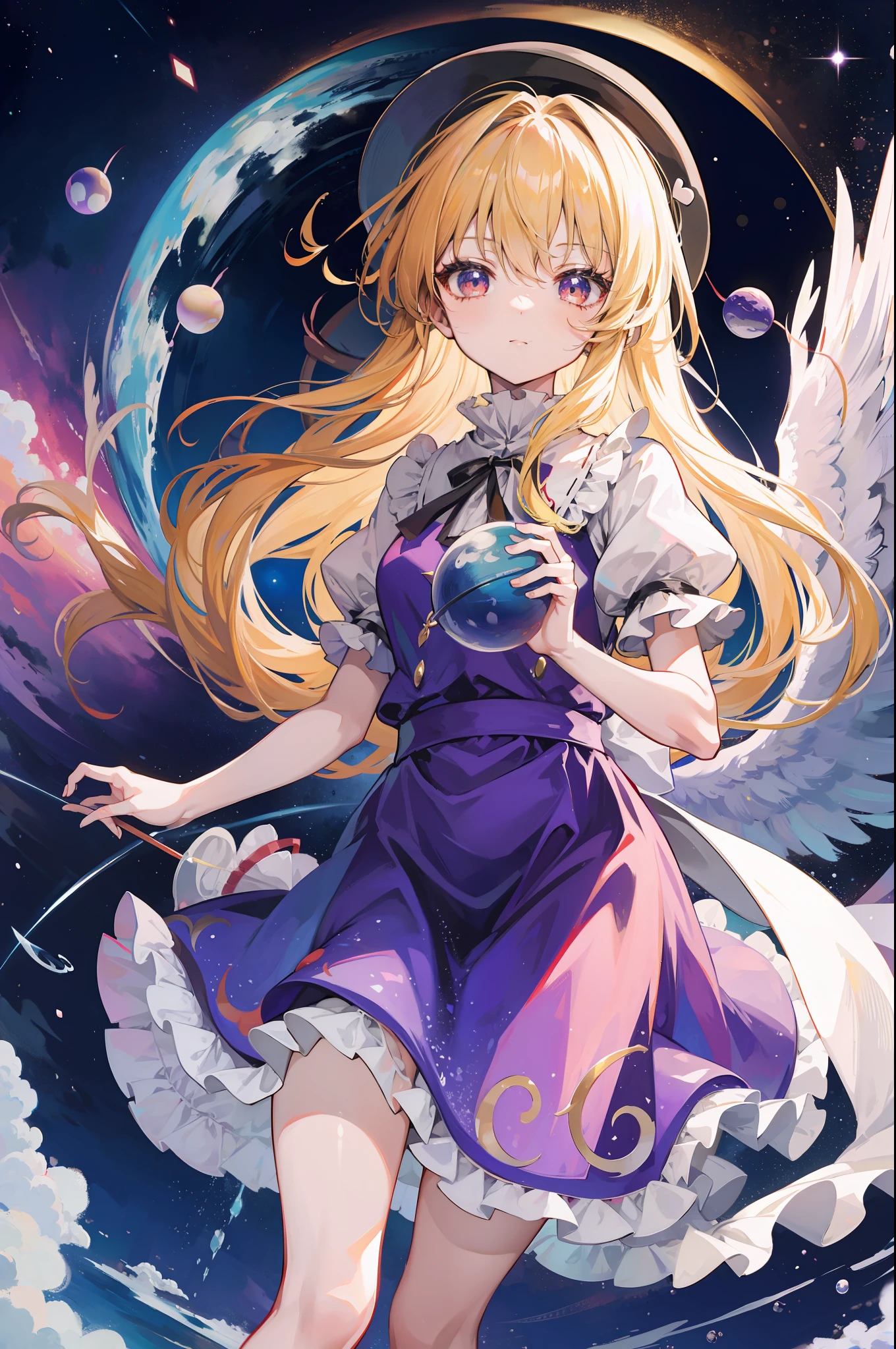 Touhou Project,Kirisame Marisa,Floating in outer space