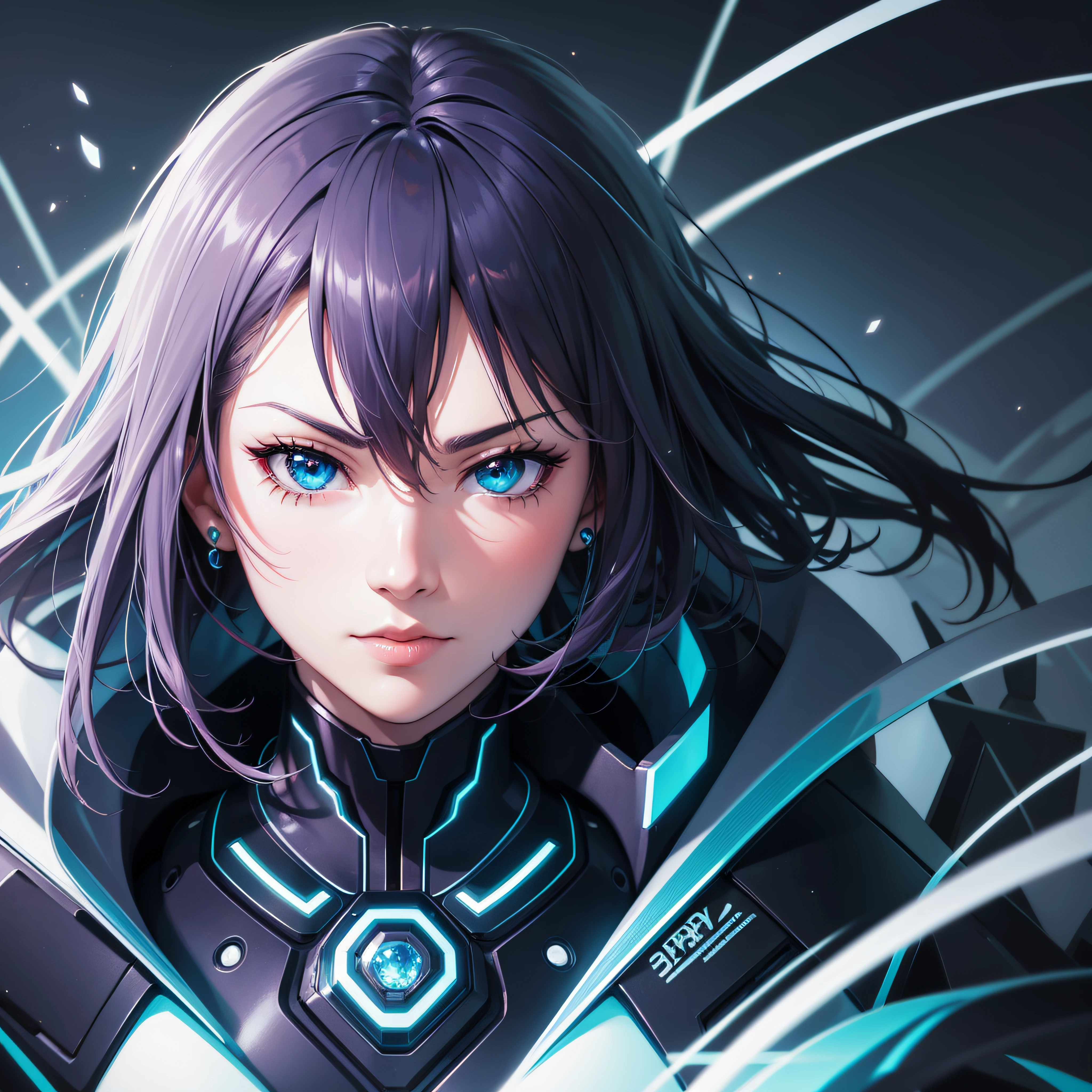 Very sharp 8k closeup portrait in frame Profile picture zircon cyberpunk man Sci-Fi cute Anime Japan 2d Sharp focus 16k resolution, Hyper detailed, Hyper realistic detail
