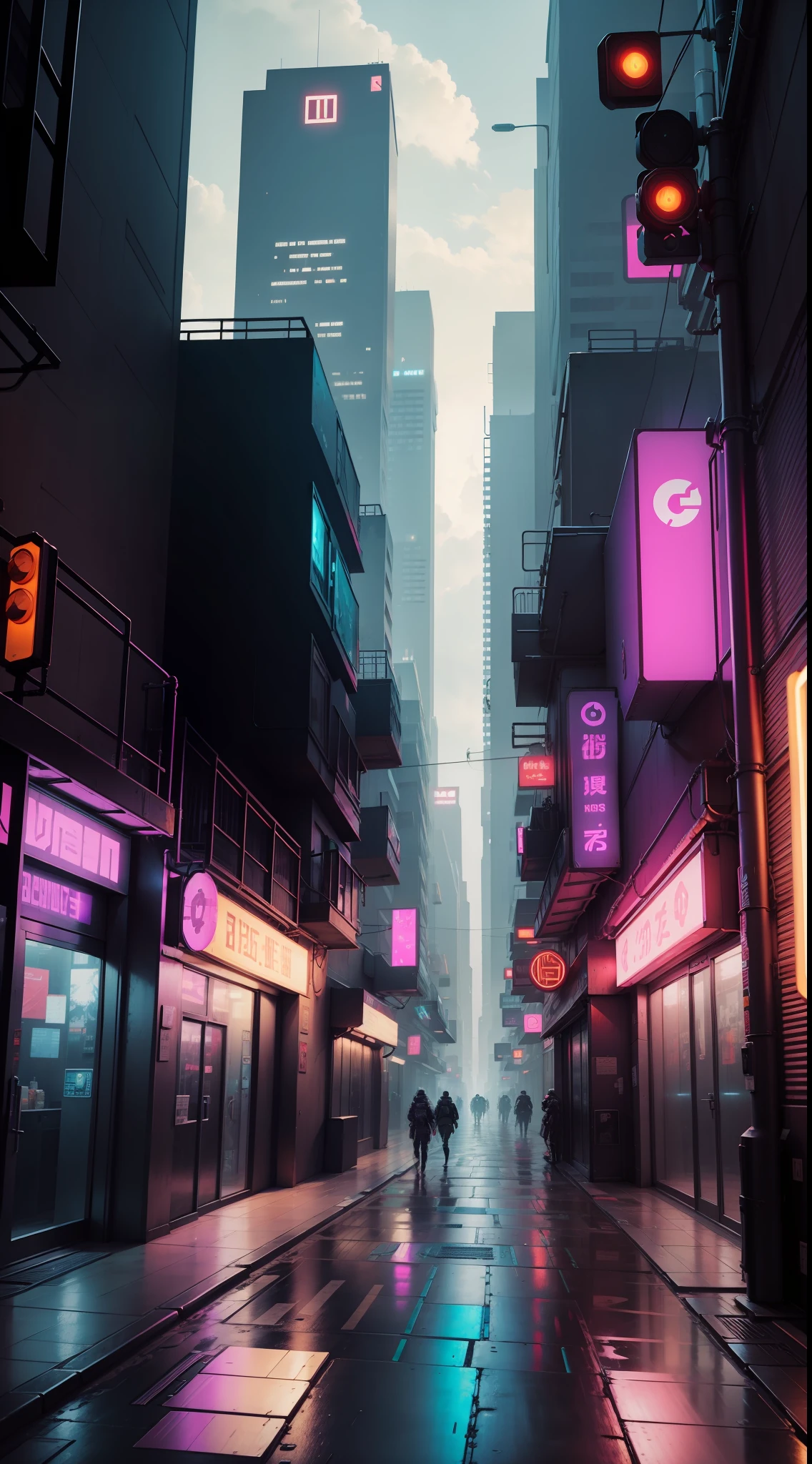 cyberpunk city street