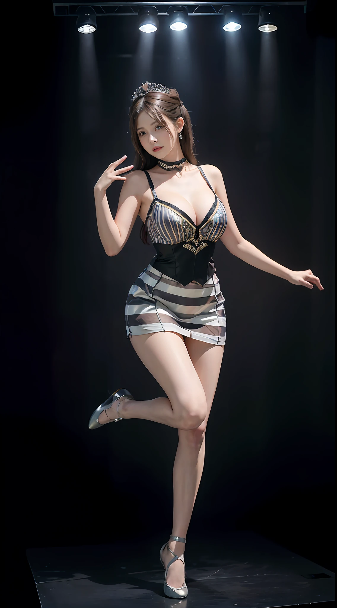 Surrealist women by David Hockney and Alphonse Mucha,Fantasyart,photographrealistic,动态照明,art stations,poster for,huge tit!torches,torchan,Stage,perform,theater,Volumetriclighting,Tall beauty,body high,Very detailed faces,4 k'',1girll,Stage,low tune,facial closeups,(Striped ballet costumes,short transparent dress,Superskirt,Bunny Girl tiara,cleavage:1.4), updo hair,lots of people,Redlip,ssmile,low chest,deep v big breasts,huge tit,Raised sexy,Bigchest,Large breasts,Breast swelling,Raised chest,blackstockings,Breasts are plump,crisp breasts,A plump chest,the breasts are large,Seductive expressions,Wear earrings,The skirt floated,Hair flowing up,Fairy under fan,wearing a choker,Wear a bracelet,The stands up,standing on your feet,long leges,blackstockings,Wet all over,Moisturizes the whole body,huge tit,Red lips,Curvy beauty,Female beauty,stocklings,gigantic cleavage breasts,black lence stockings,slenderlegs,Hot dance,ballet dance,Ballerina,full bodyesbian,beautifullegs,Dance,gracefulness,soft,softness,samba,samba,Noble,Rich,largeeyes,eye shadows,Long legs,beautifullegs,Thin leg,split,splitting legs,Dance,Dancer,split,Aerial capture,Jump up,Suspended in the air,Dancing in the air,The legs are long,Skirt bottom,Curvy beauty