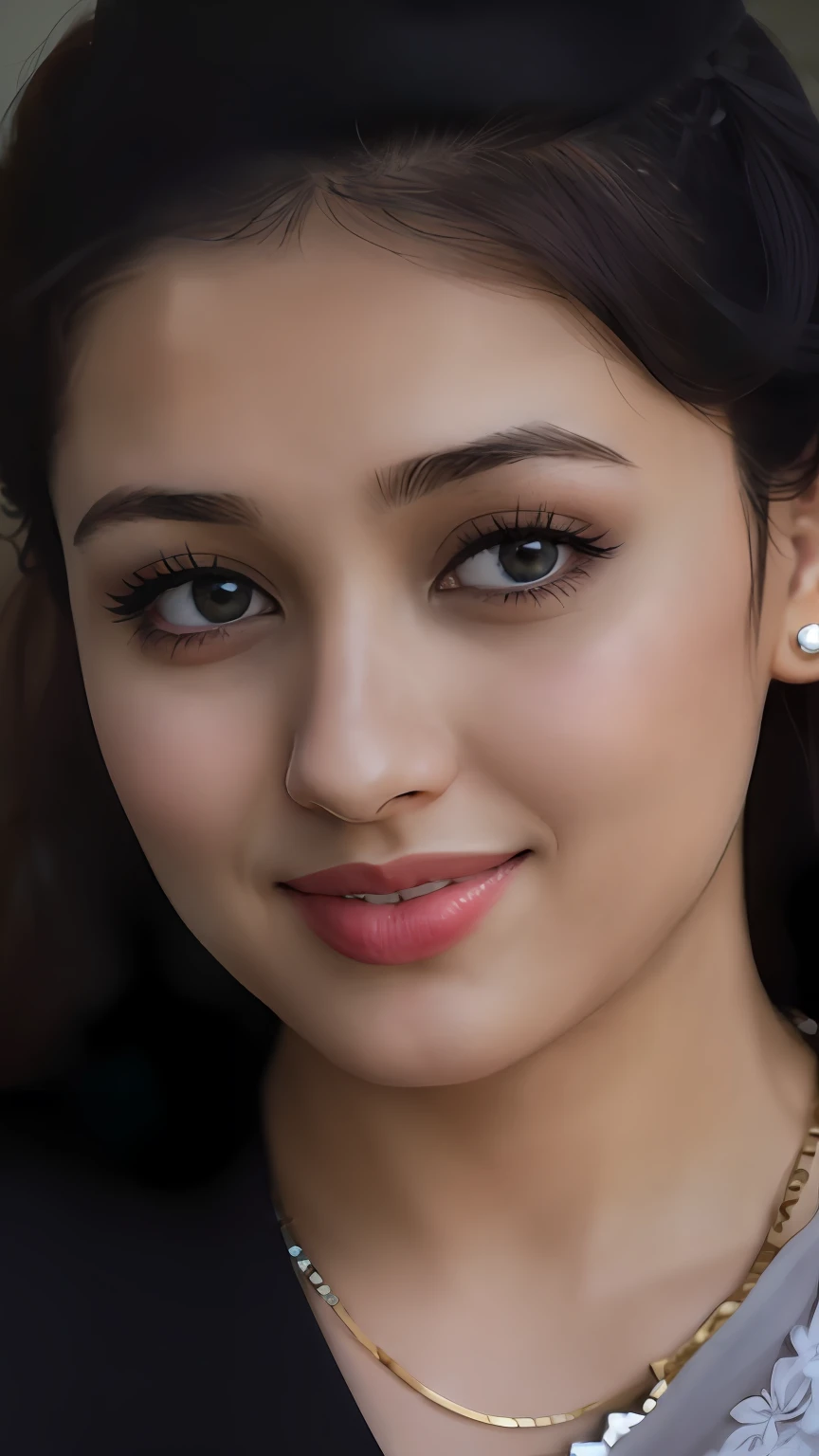 a close up of a woman with a necklace and a necklace, pretty face!!, with cute - fine - face, very beautiful face, beuatiful face, beautiful face!!, with cute doting eyes, beautiful face!!!!, attractive female face!!!, cute beautiful, very pretty face, charming black eyes, really good looking face!!, close up face