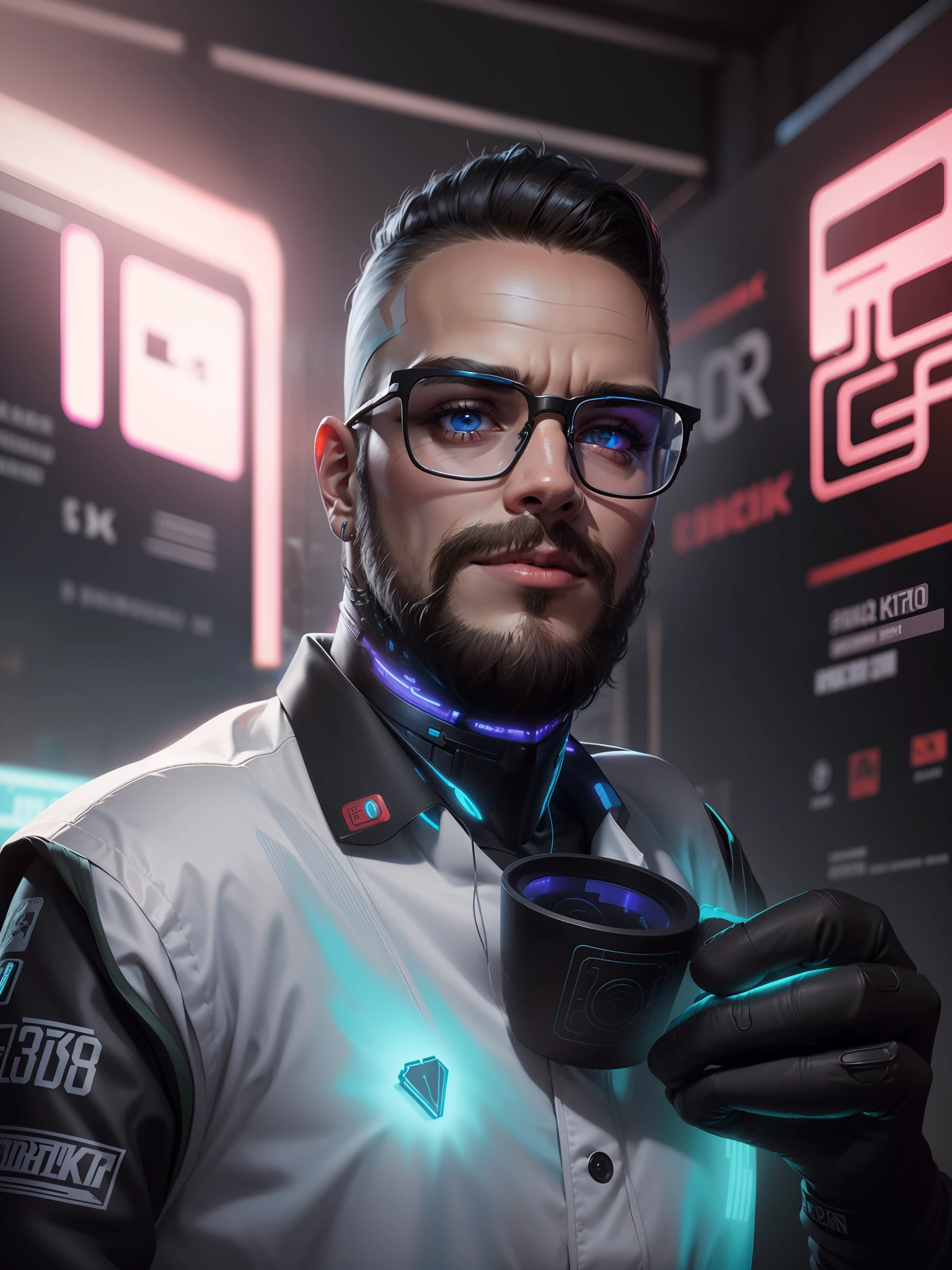 Mudar fundo cyberpunk menino bonito, Rosto realista, 8k, ultra realistic,