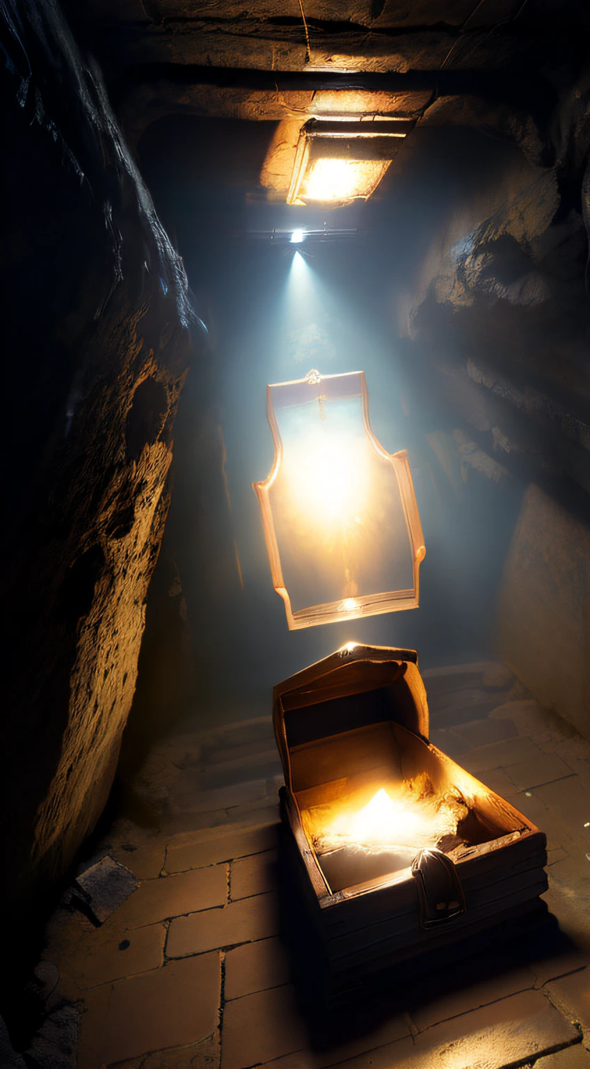 （Ancient underground style：1）In the coffin，radiating with light，Dazzling