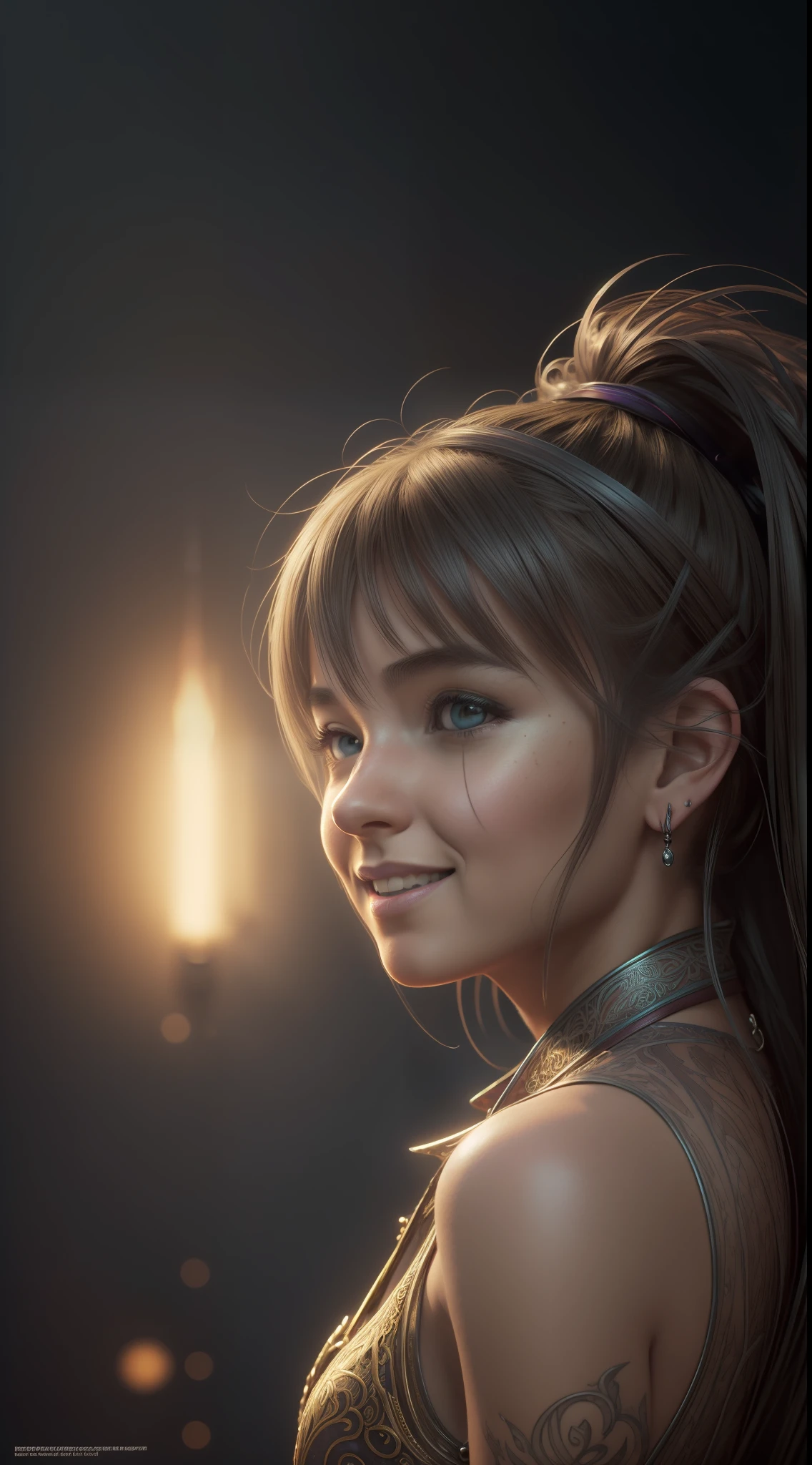 Imagine a happy, laughing,
artgerm style, Extravagant imagination, Exaggeration, Warm light, Neon atmosphere, Abstract Fuel oil,
Detailed acrylic, grunge, intricate complexity, Rendering on an unreal engine, Photorealistic
artist Ralph Horsley,
Cool graffiti caricature, shorty, Haze filter, Fisheye, vanishing point, vignetting, caustics, Masterpiece, Dynamic spectral illumination, high detail, amazing quality, Rich, Contrasting light, textured face, Ultra Fine Detail, Cinematic, 64 thousand. , UHD, Realistic, Vivid colors, high detail, pen and ink, Perfect composition, Beautifully detailed, Intricate, Insanely detailed octane rendering, Popular on ArtStation, 64 thousand. fine art photography, photorealistic concept art, soft natural volumetric cinematic perfect light, ombre,
Digital Art,
Jean-Baptiste Monge style, Beautiful, splash
heal, cute and adorable, filigree, edge lighting, Lights, extremely, Magic, surreal, Fantasy, Digital Art, WLOP, artgerm and james jean, sharpness, gloss, Realistic, bright colours, high detail,