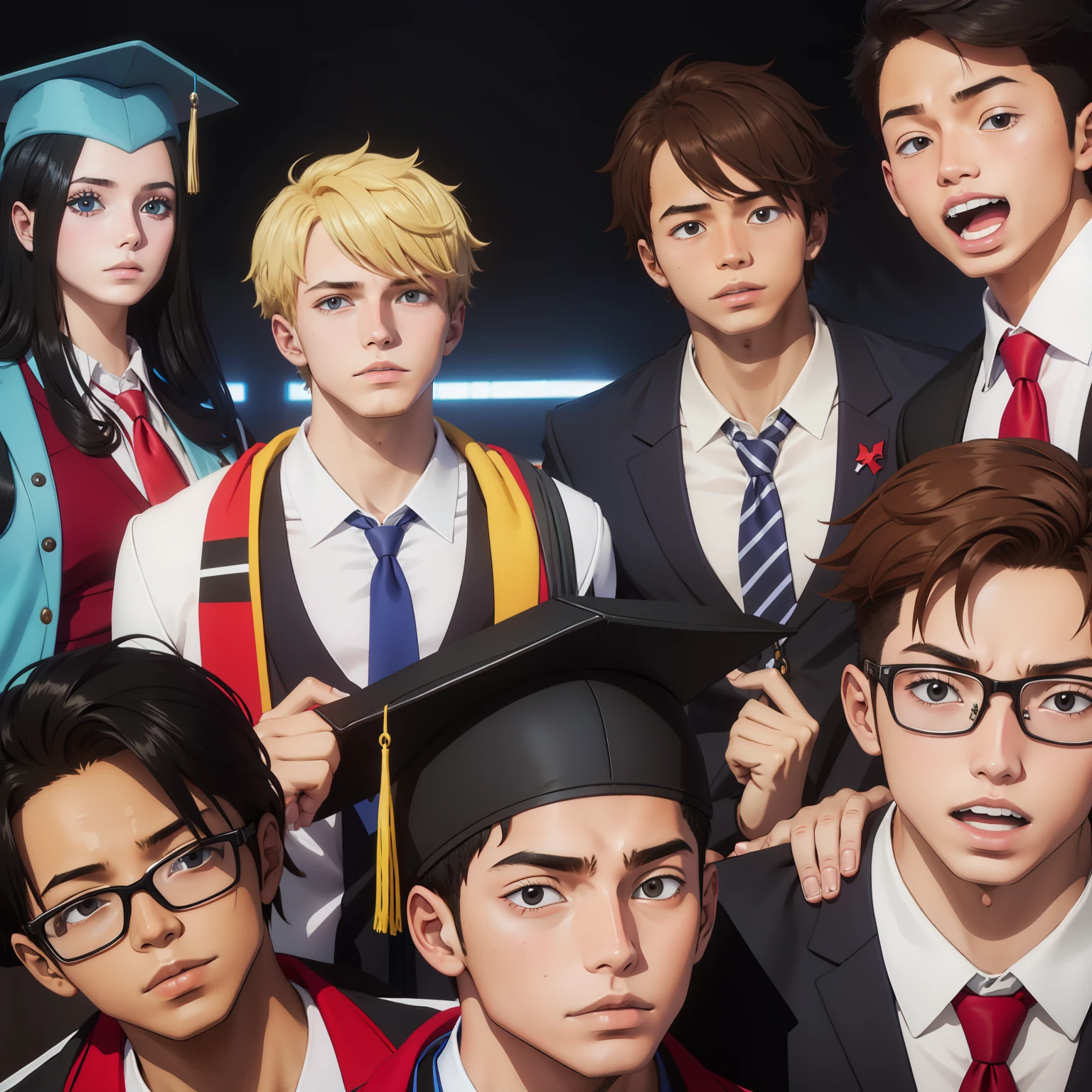 Male high school students,graduation photo