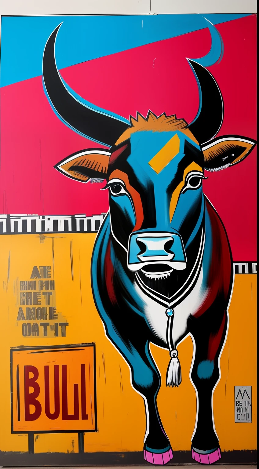 1bull、Like Basquiat's paintings、Wall Street、buliding、newyork、cache、money、an extremely devious and beautiful