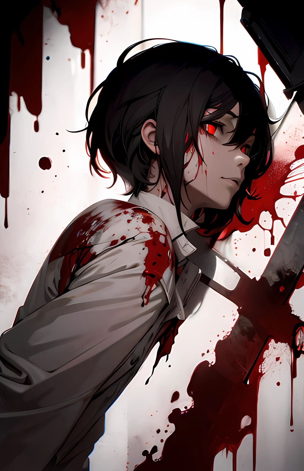 dead body, blood everywhere, blood splash, dark hue, red hue