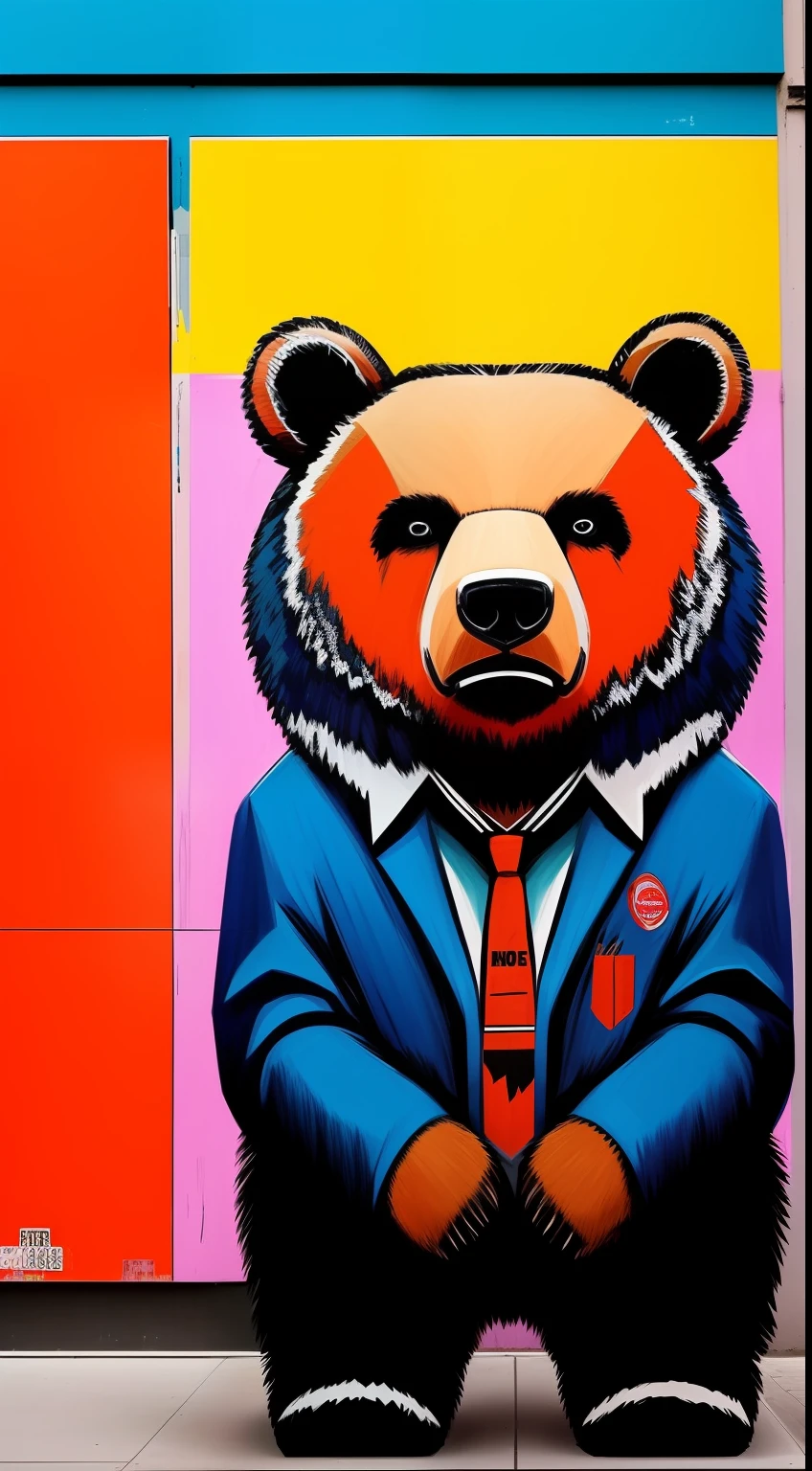 1Bear、Like Basquiat's paintings、Wall Street、buliding、newyork、cache、money、an extremely devious and beautiful